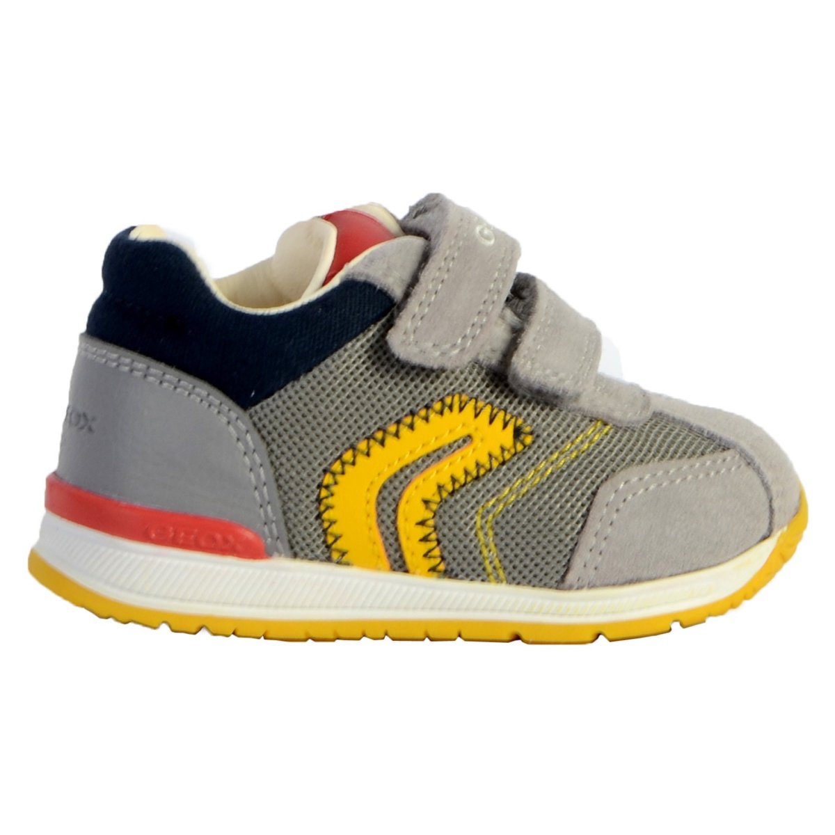 Basket Bébé S B Rishon B.b - Mesh+suede gris, GEOX