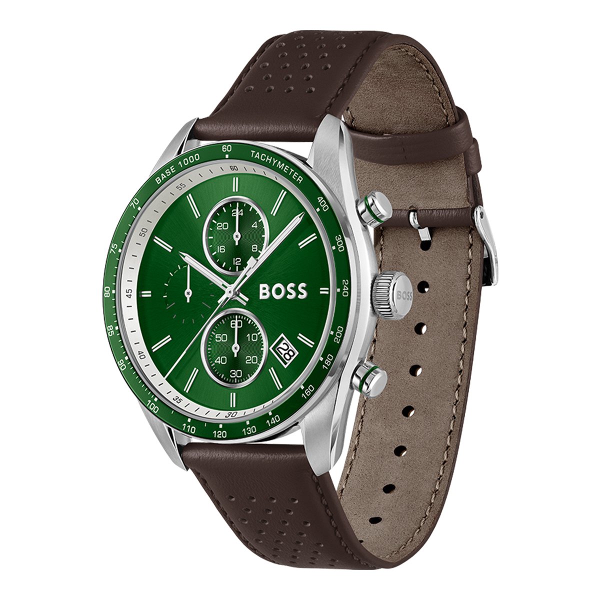 Montre Analogique  GRAND PRIX argenté vert marron, BOSS