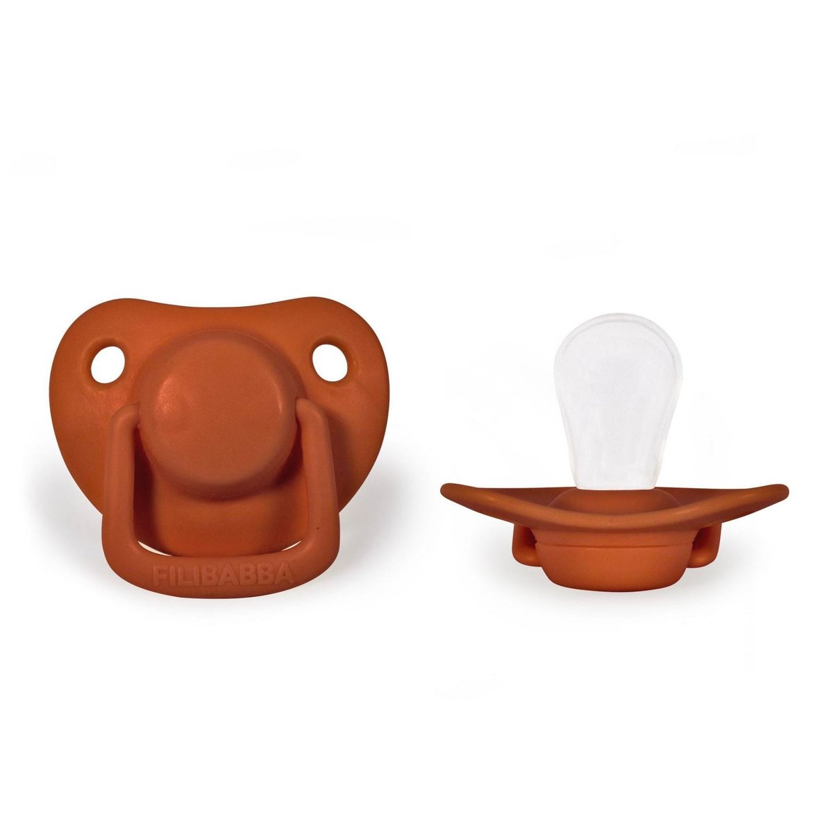 Lot 2 sucettes silicone anatomiques 0-6m terracotta, FILIBABBA