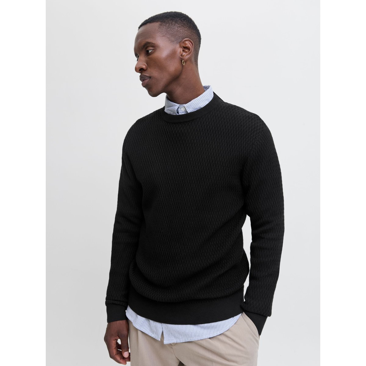 Pull En Maille black 1, JACK & JONES