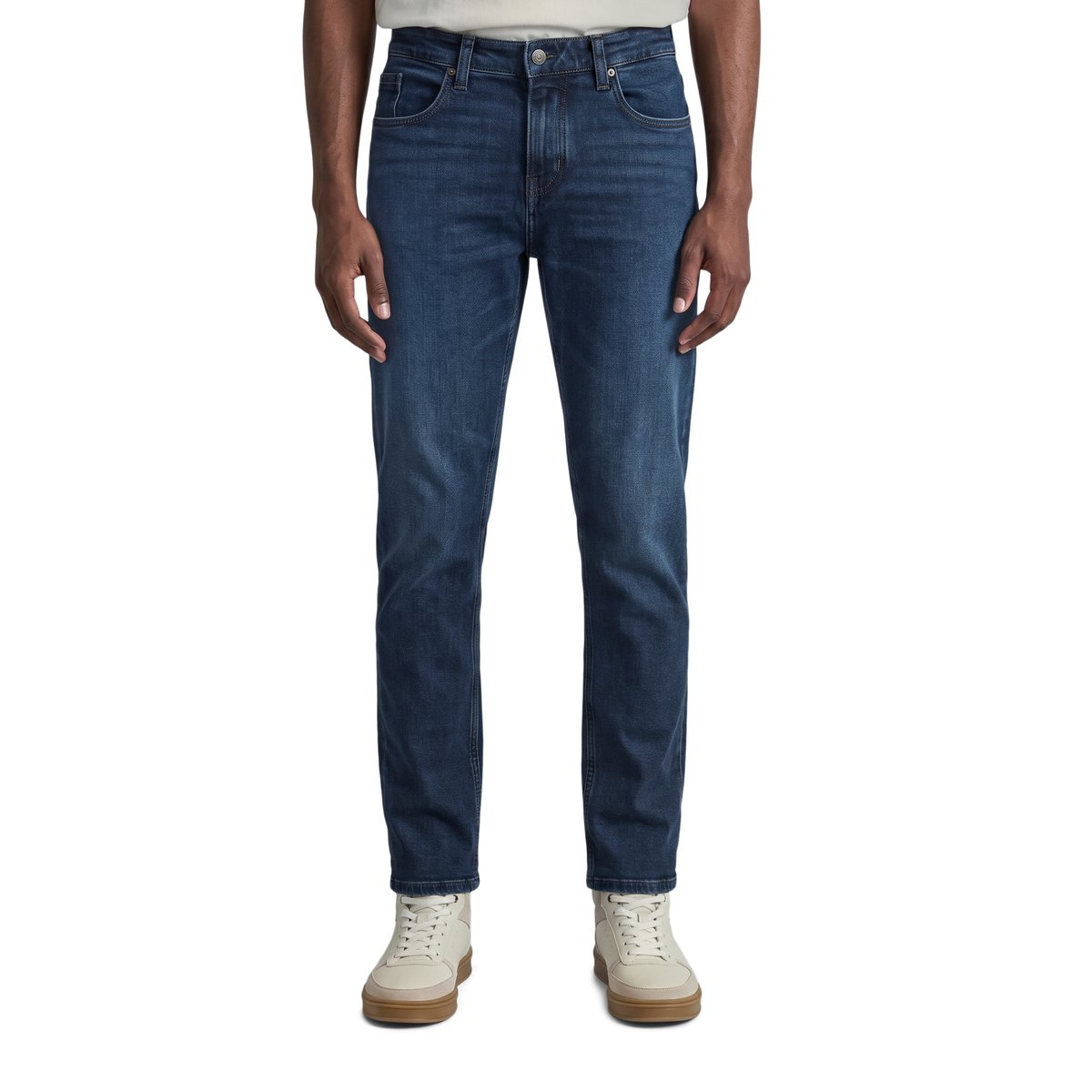 Jeans modèle Aric tapered en coton bio mélangé bleu, MARC O’POLO DENIM