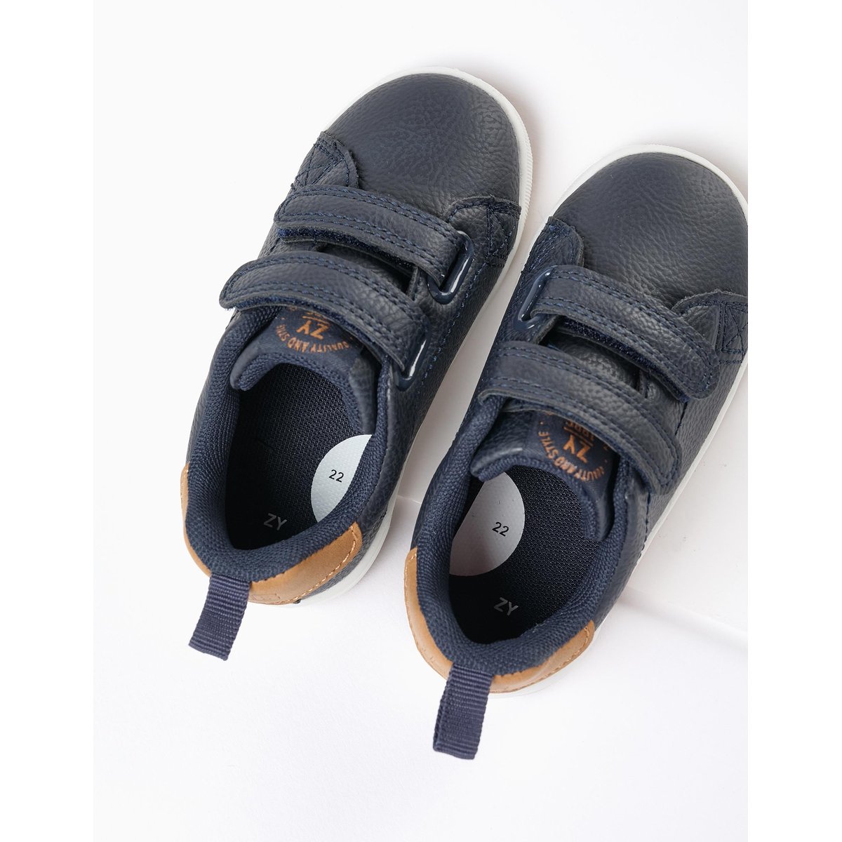 Baskets avec fermeture à scratch bleu foncé, ZIPPY