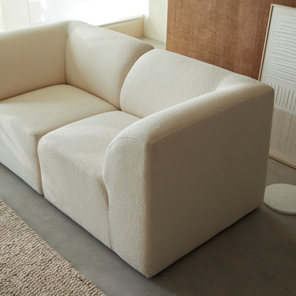 Canapé droit en Tissu, VÉNUS beige, TIKAMOON
