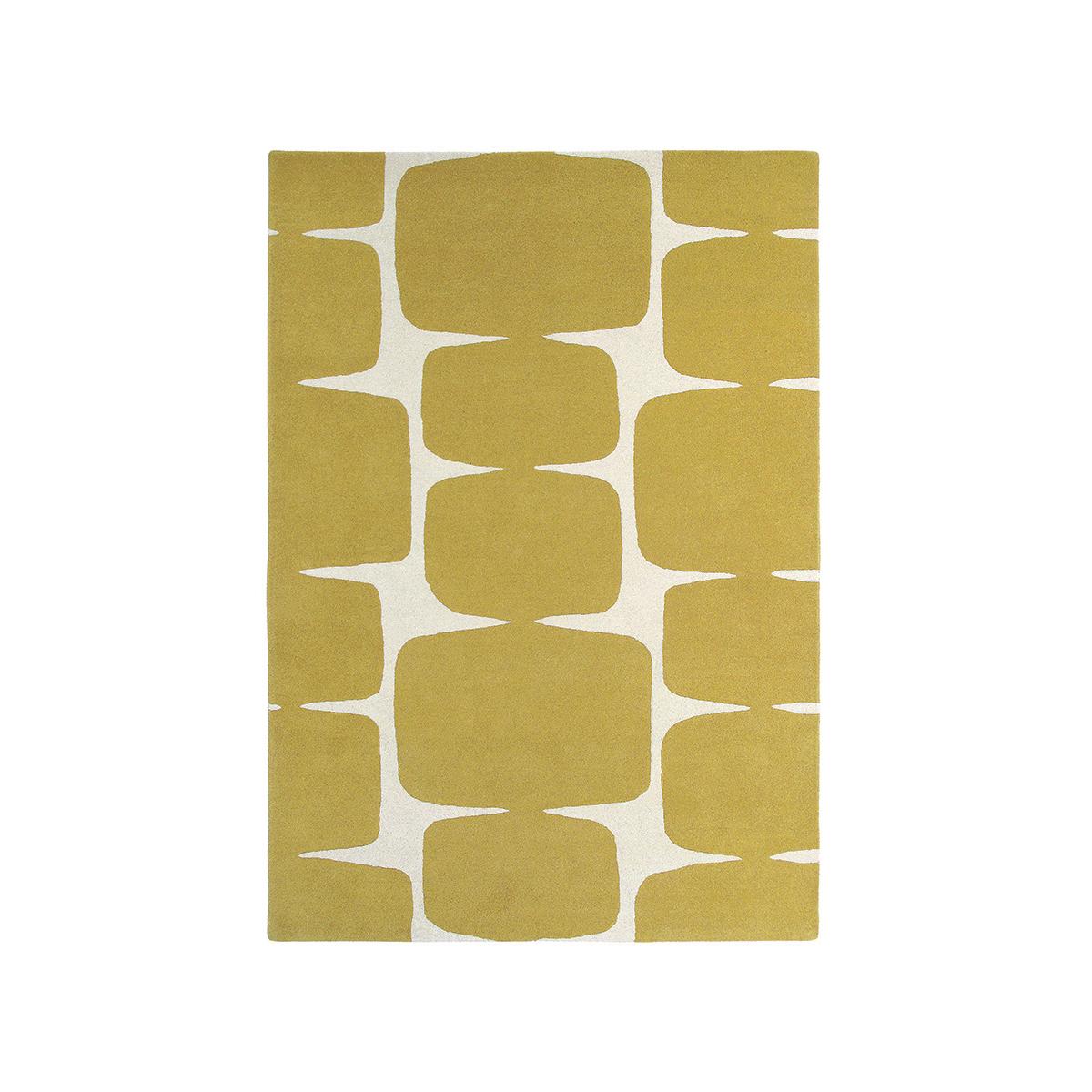 Tapis salon LOHKO en laine Fait main jaune, UN AMOUR DE TAPIS