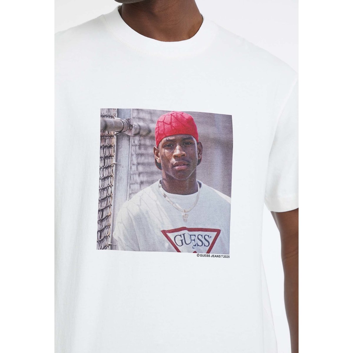T-Shirt Imprimé Allen Iverson blanc, GUESS JEANS