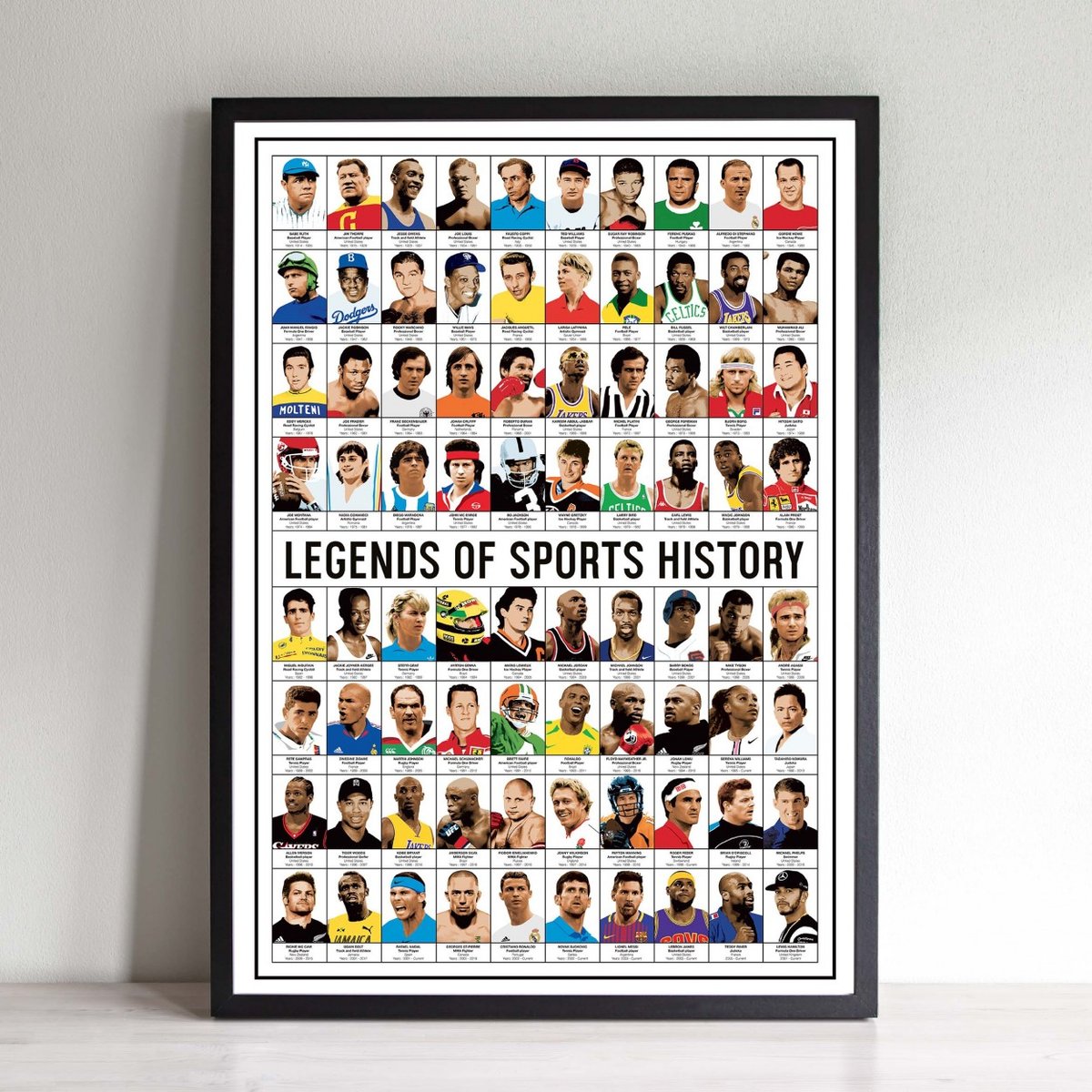 Affiche d'art - Legends of Sports History - Olivier Bourdereau affiche d'art, WALL EDITIONS