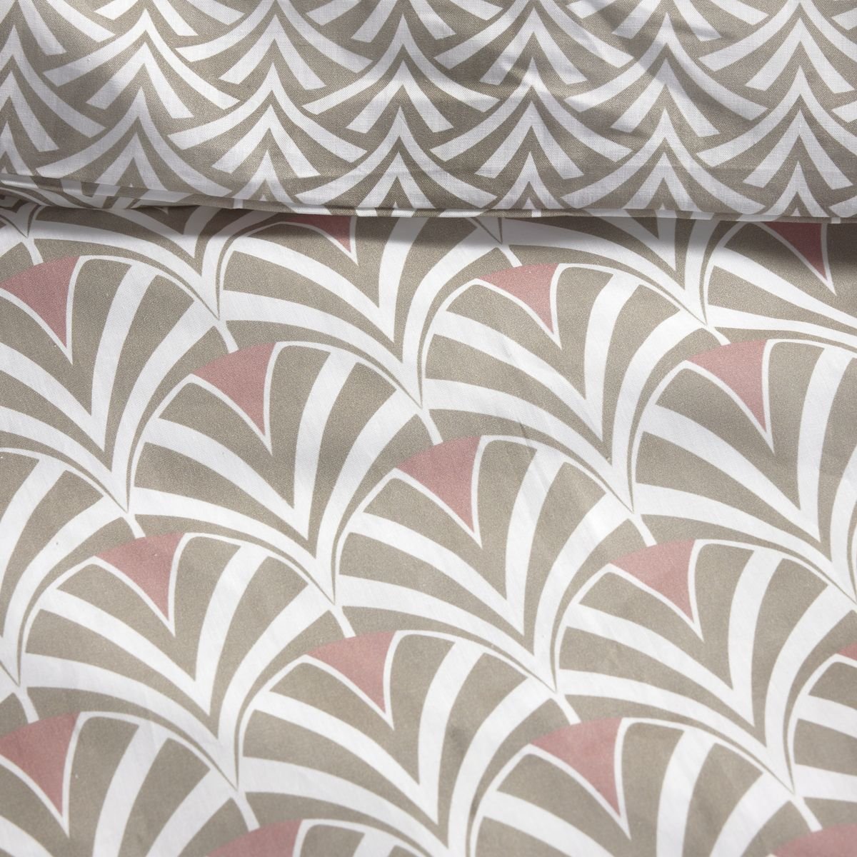Parure de lit imprimé Géométrique Coton SUNSHINE VICTORINE beige, TODAY