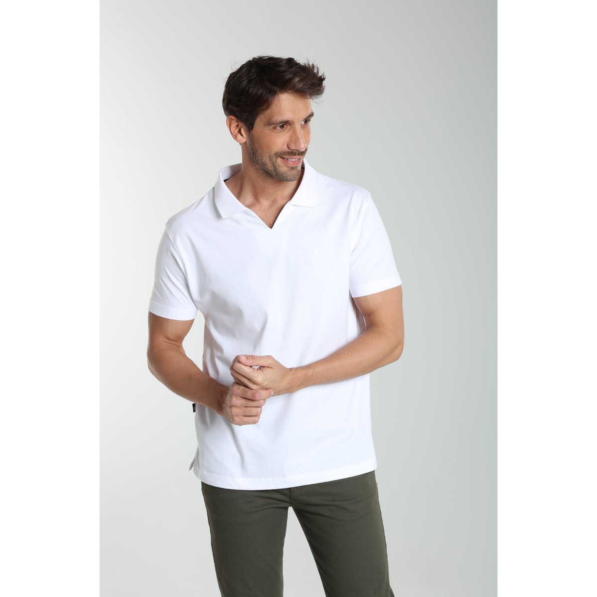 Polo manches courtes en coton PAT blanc, GENTLEMAN FARMER