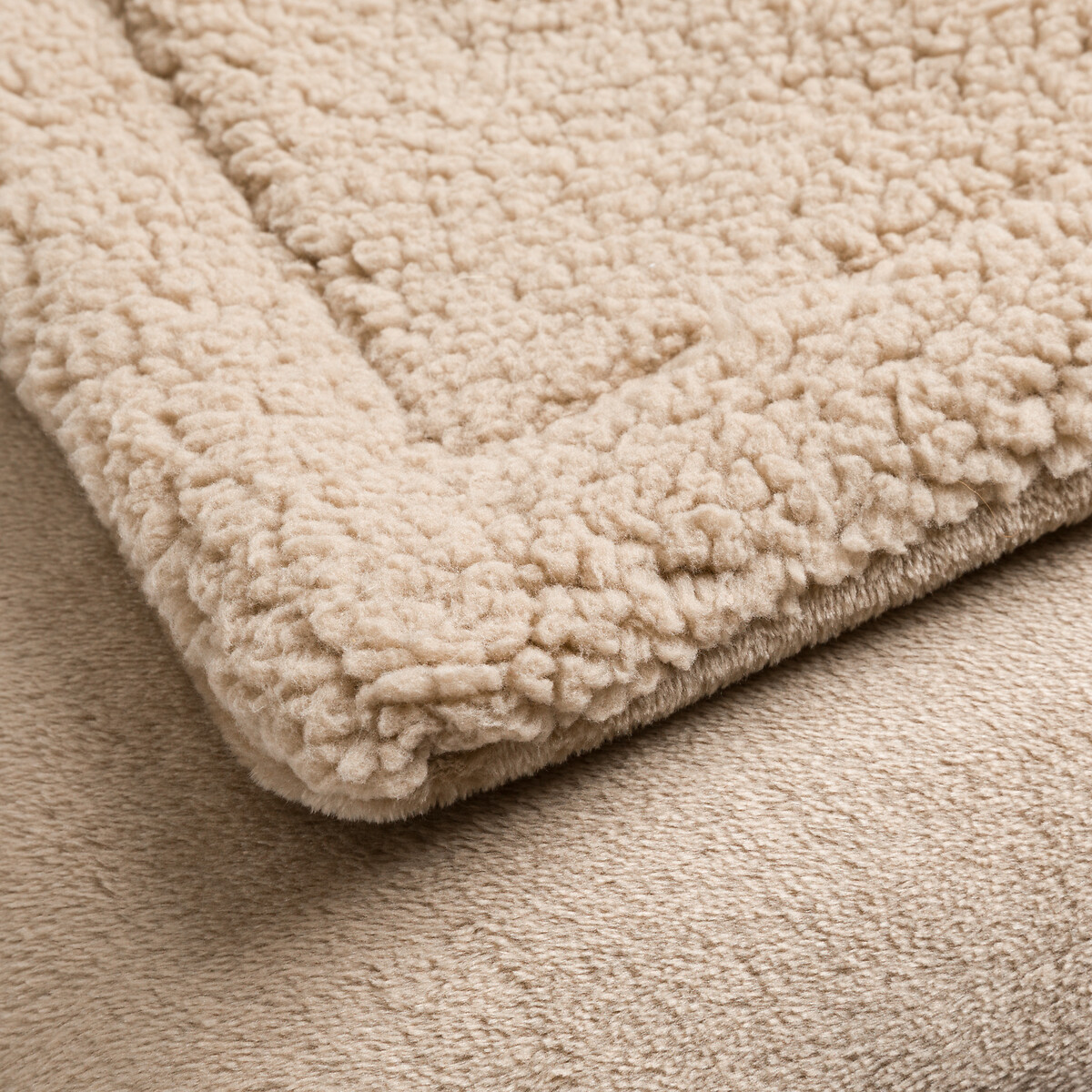 Plaid polar y sherpa, Maxine beige              , LA REDOUTE INTERIEURS