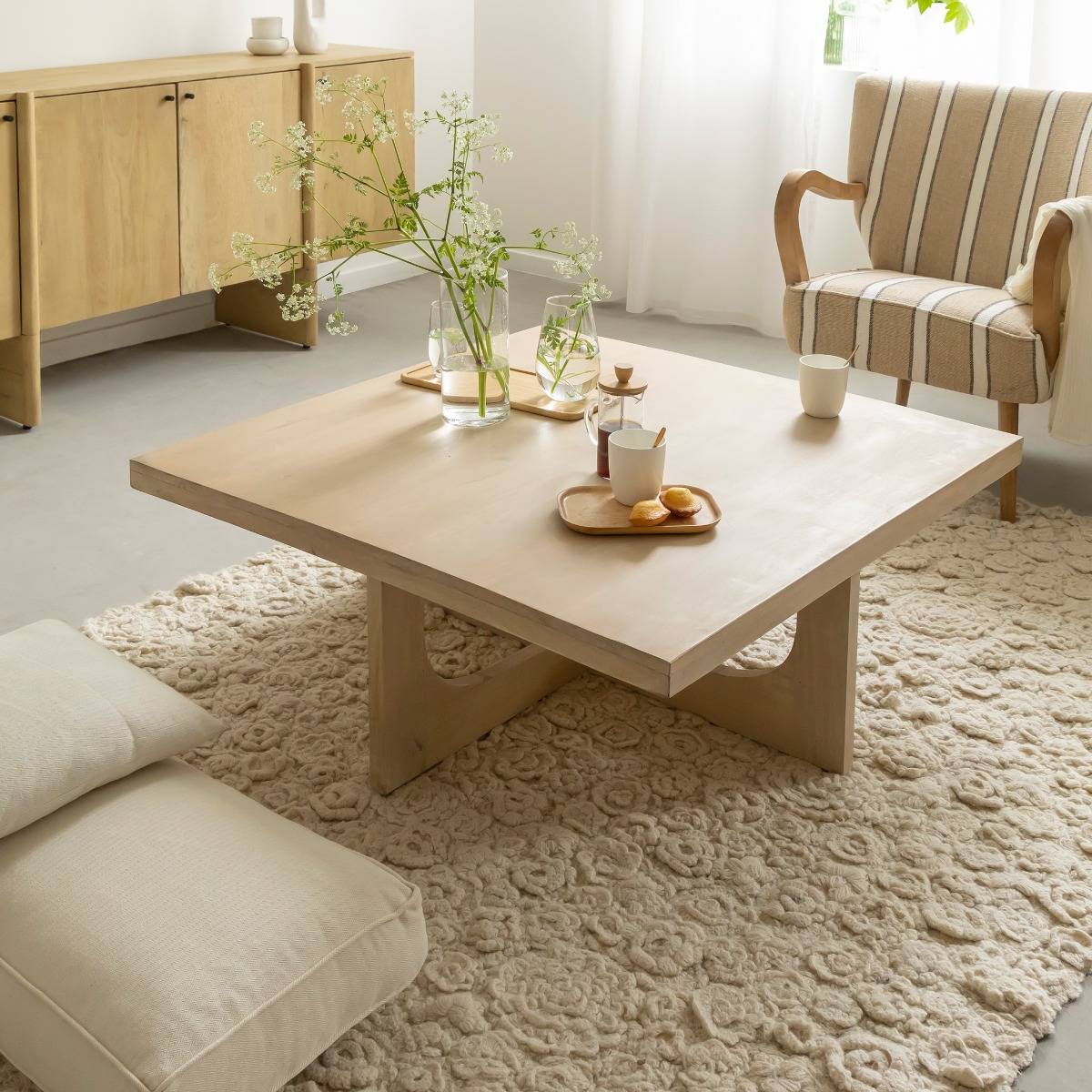 Table basse en bois de manguier ATLAS bois clair, MADE IN MEUBLES 