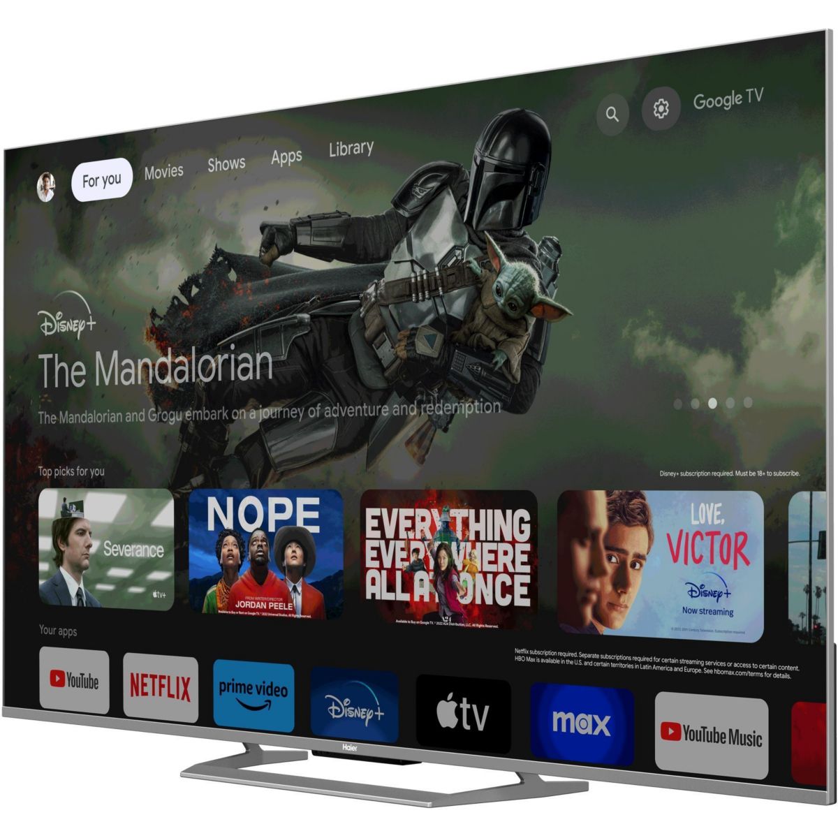 TV Mini LED H55M90EUX (2026) 55" (140 cm) couleur unique, HAIER
