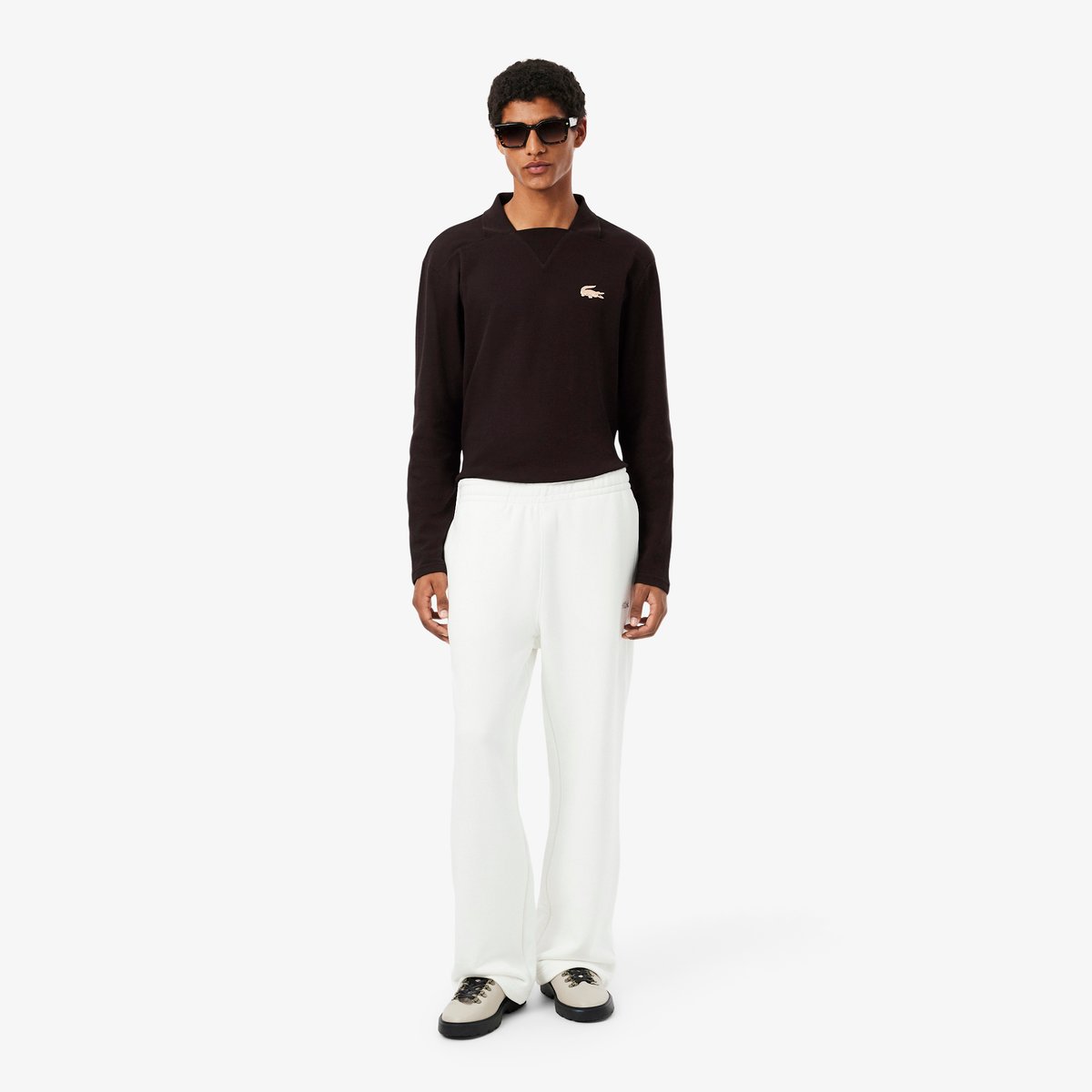 T-shirt d'intérieur coton gaufré marron-3la, LACOSTE