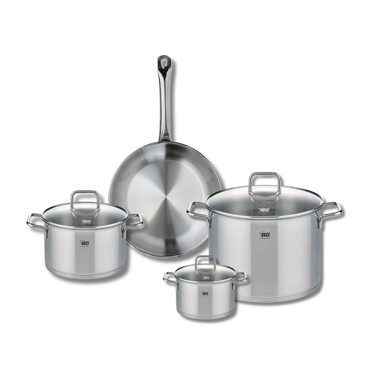 Batterie 1 poêle 28cm + 3 faitouts 14/20/26cm PROFI CITRIN inox, ELO