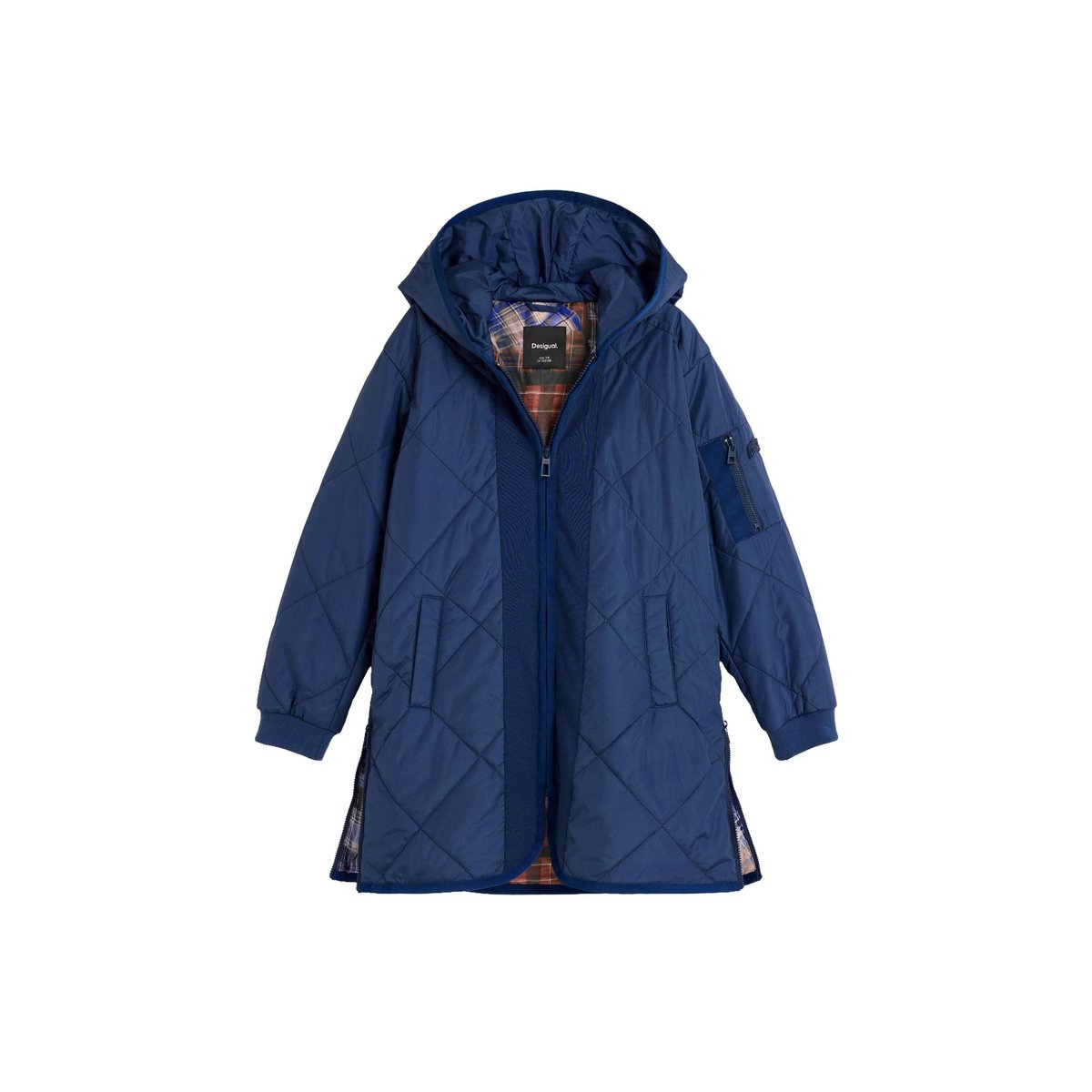 Manteau matelassé à capuche bleu, DESIGUAL