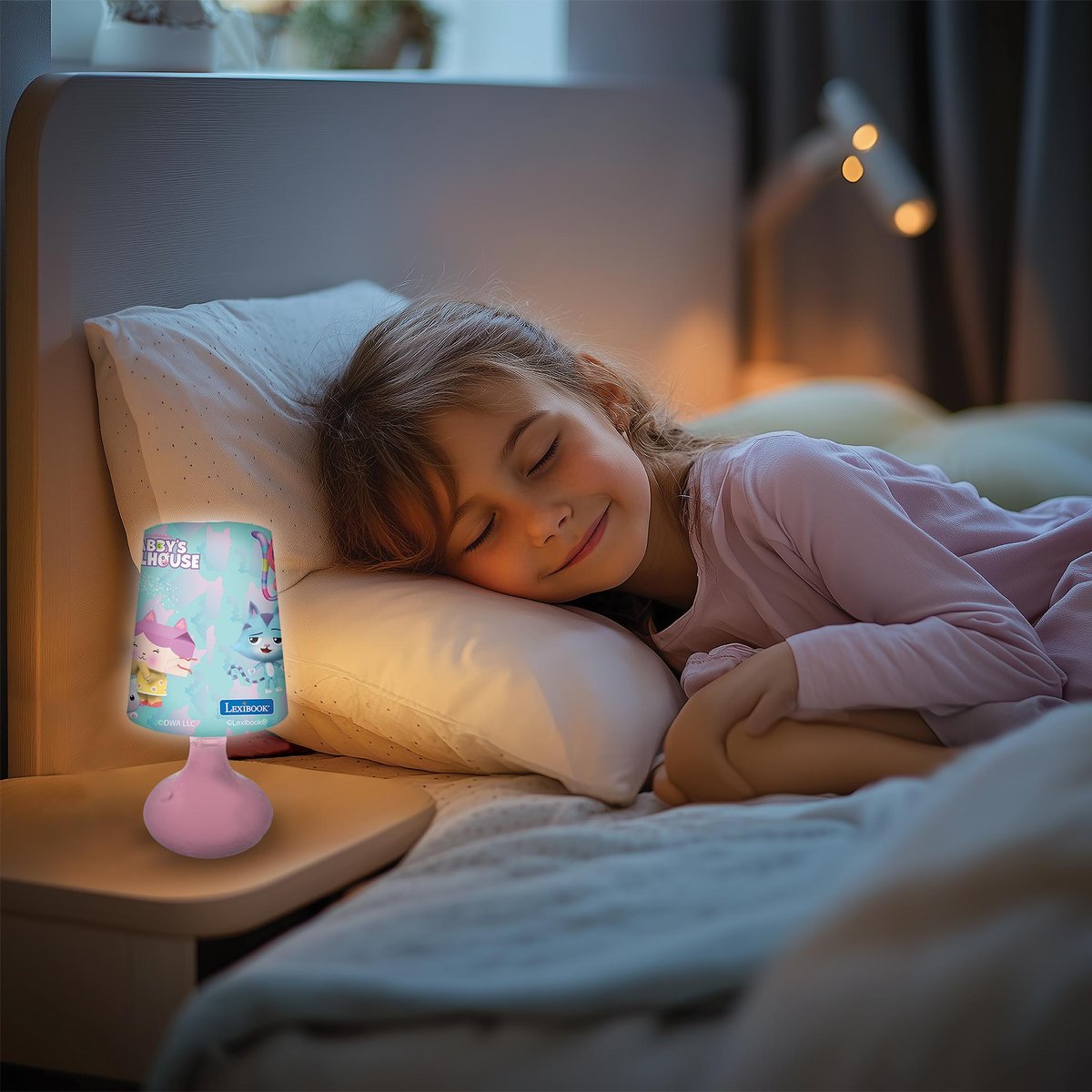 Mini lampe de chevet veilleuse sans fil Gabby et la Maison Magique couleur unique, LEXIBOOK