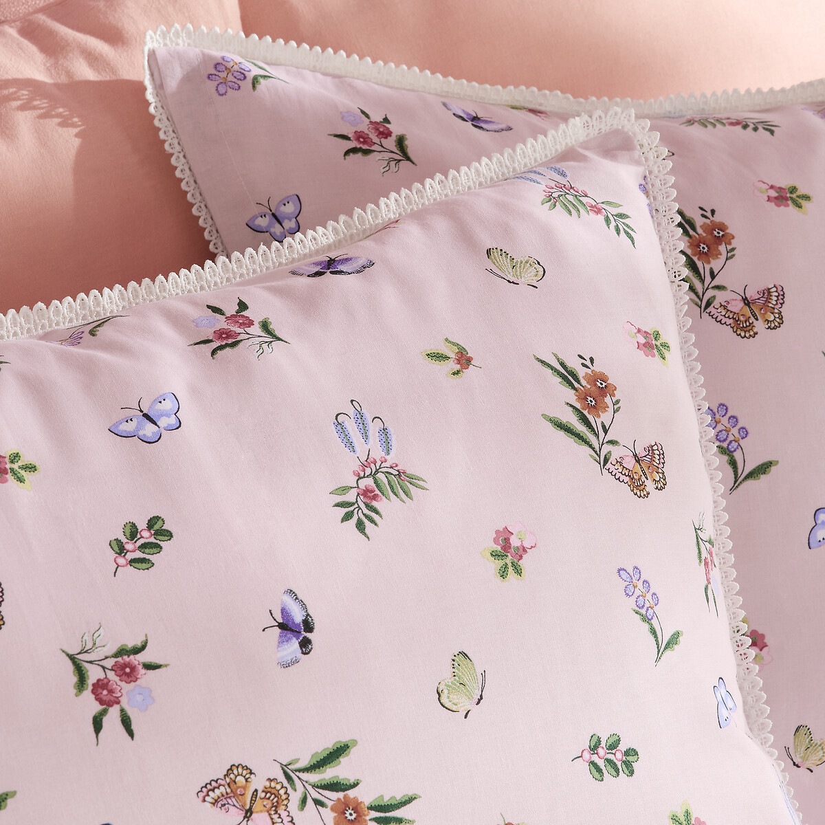 Flutter Floral Reversible Cotton Duvet Cover and Pillowcase Set pink, CATH KIDSTON