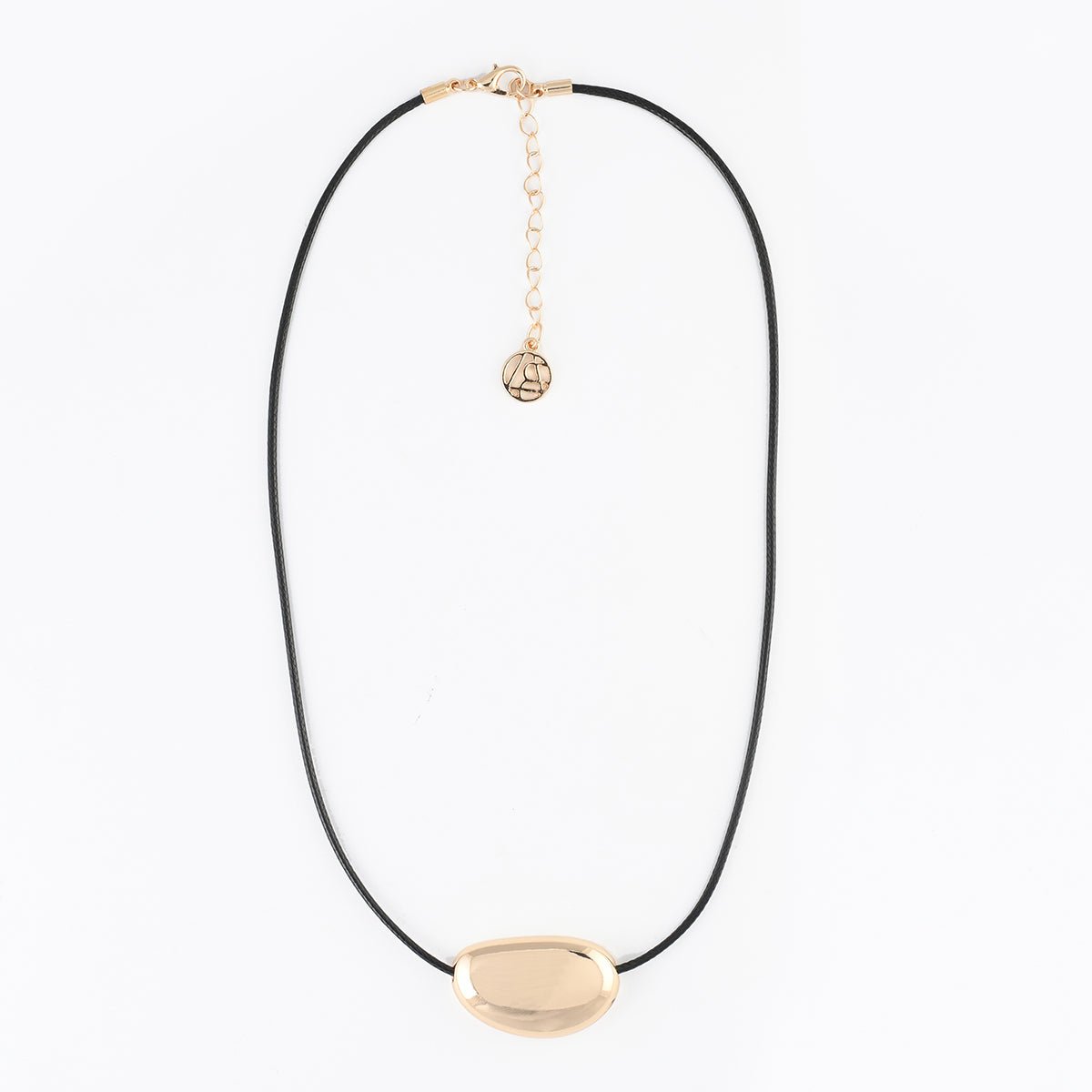 Collier cordon pendentif galet en métal doré doré, BALABOOSTE