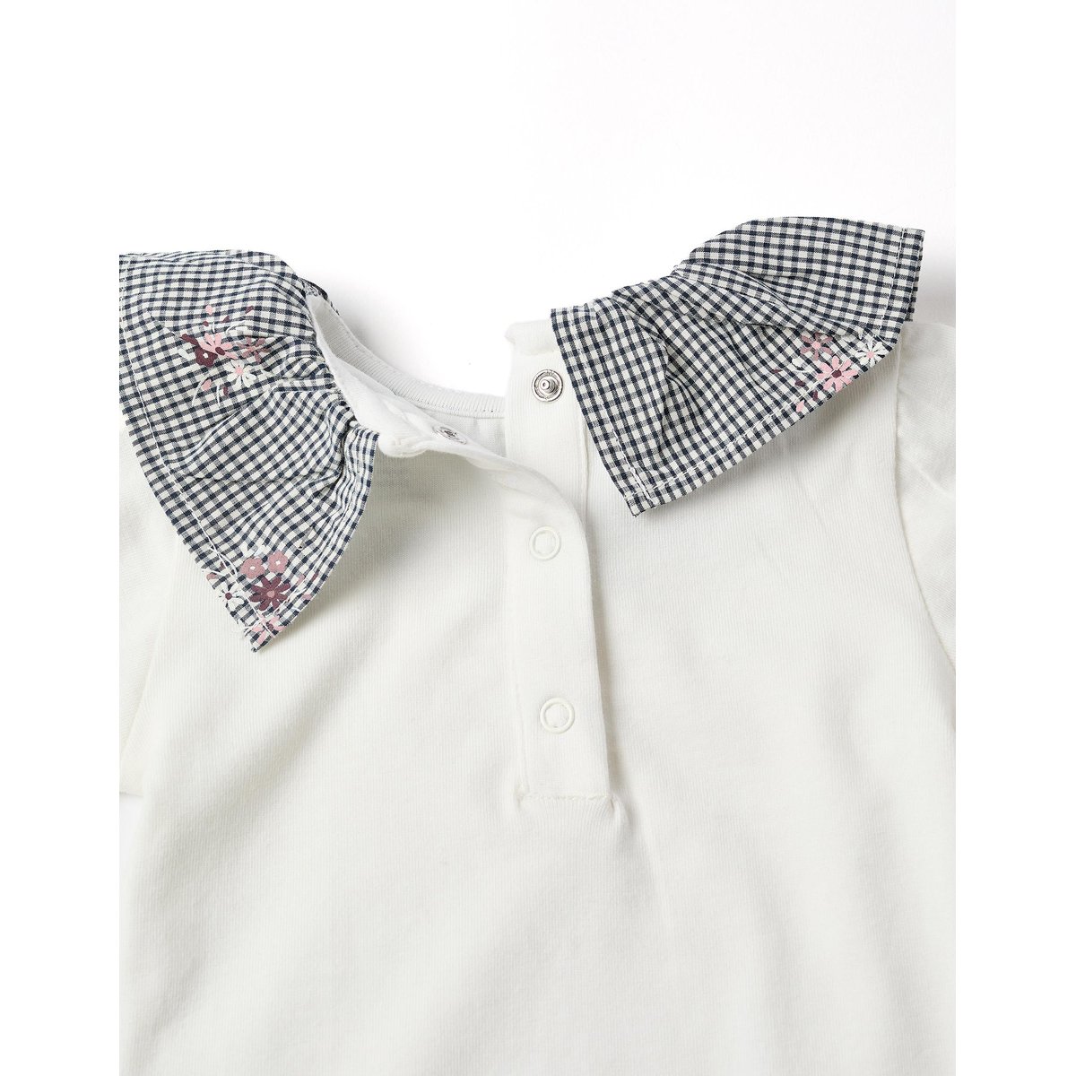 Body en coton et bloomer à carreaux Vichy blanc, ZIPPY