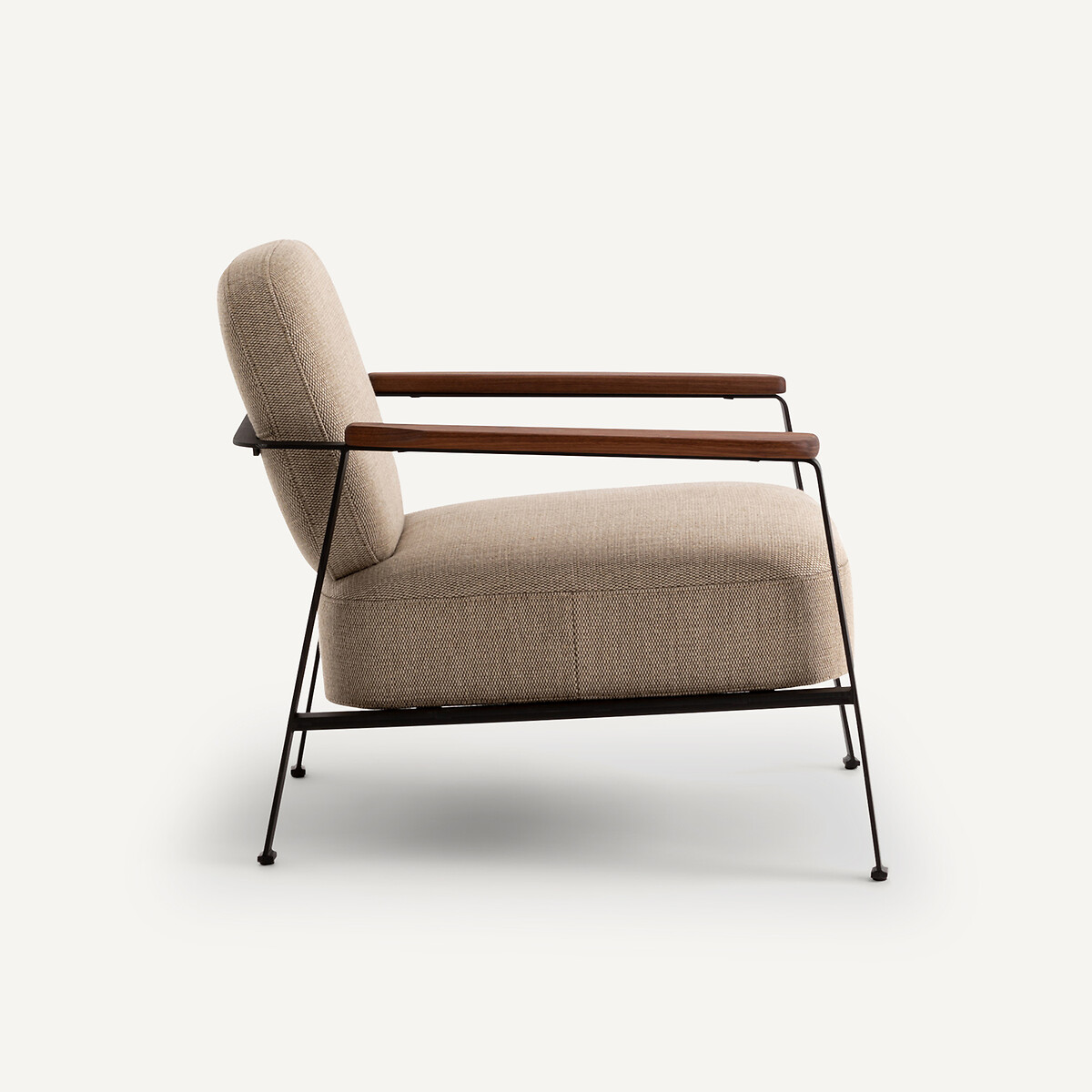 Stalen metalen fauteuil met stof van viscose en linnen, Abraxas touwbeige, AM.PM