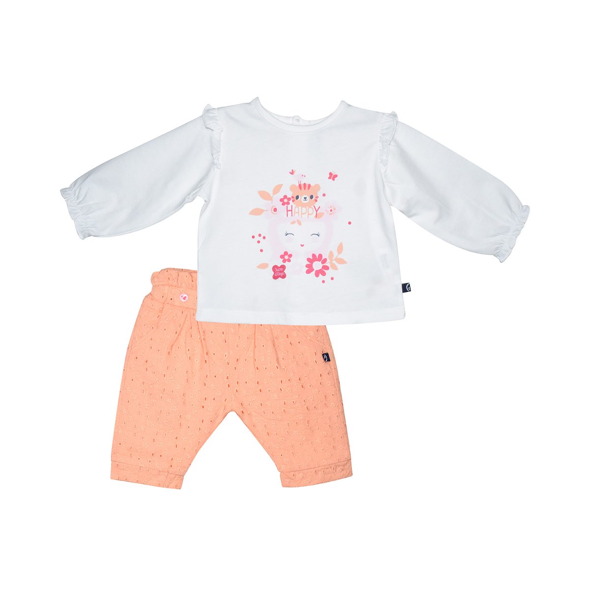 Tshirt pantalon lucile bebe orange, SUCRE D'ORGE