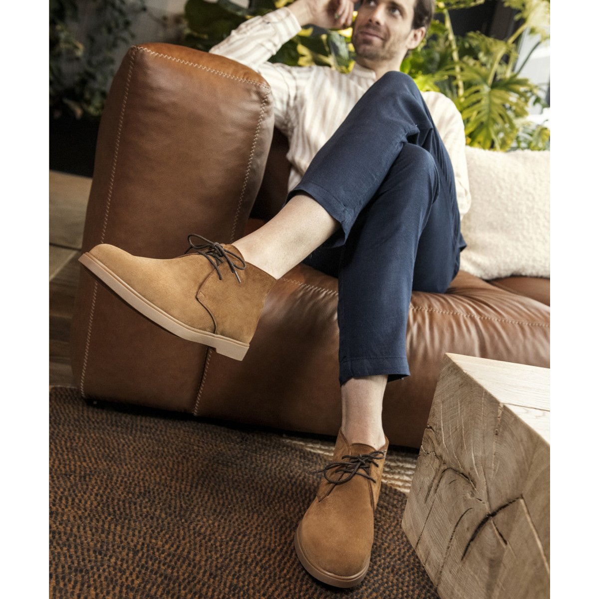 Bottines daim SAHARA marron clair, FINSBURY