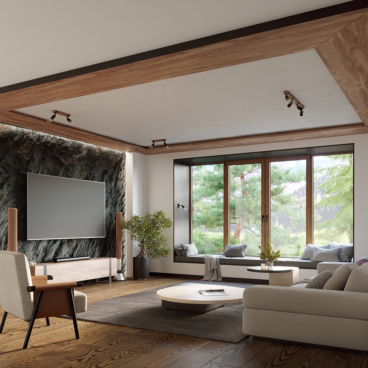 Applique Acier Bois/Noir E27 1 Zuca marron, EDEN