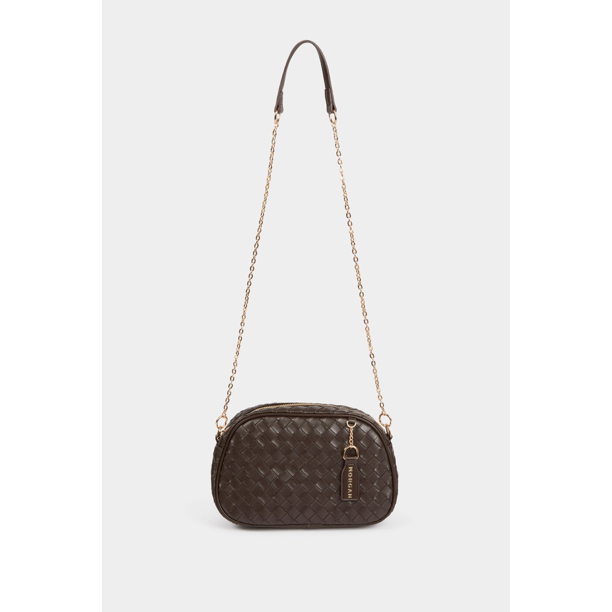 Sac tressé marron foncé, MORGAN