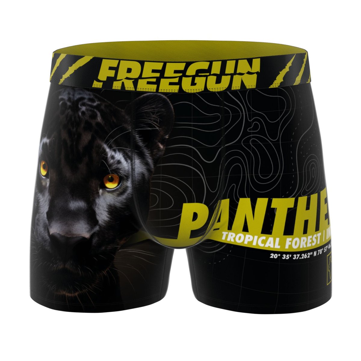 Lot De 4 Boxers Savage Animals turquoise/noir/marron/jaune/rouge, FREEGUN