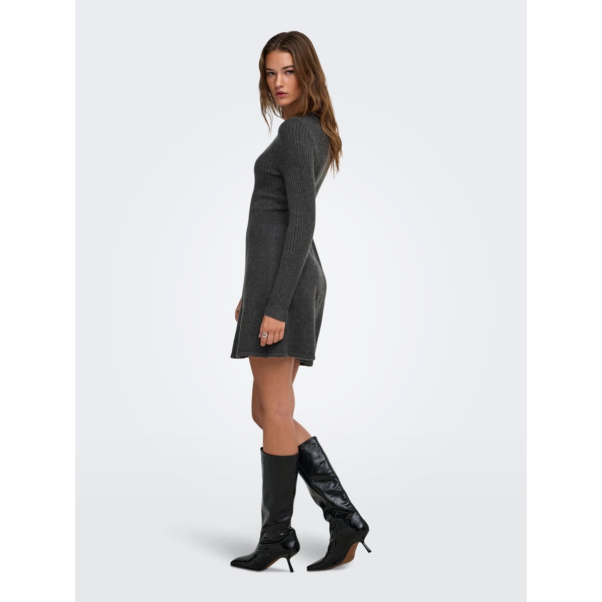 Robe En Maille dark grey melange, ONLY