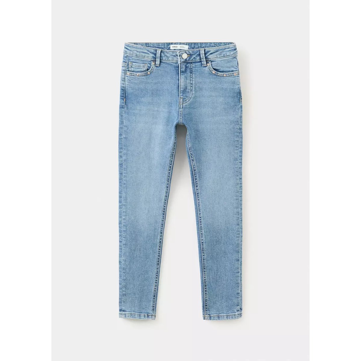 Jean skinny avec clous bleu moyen, MANGO KIDS