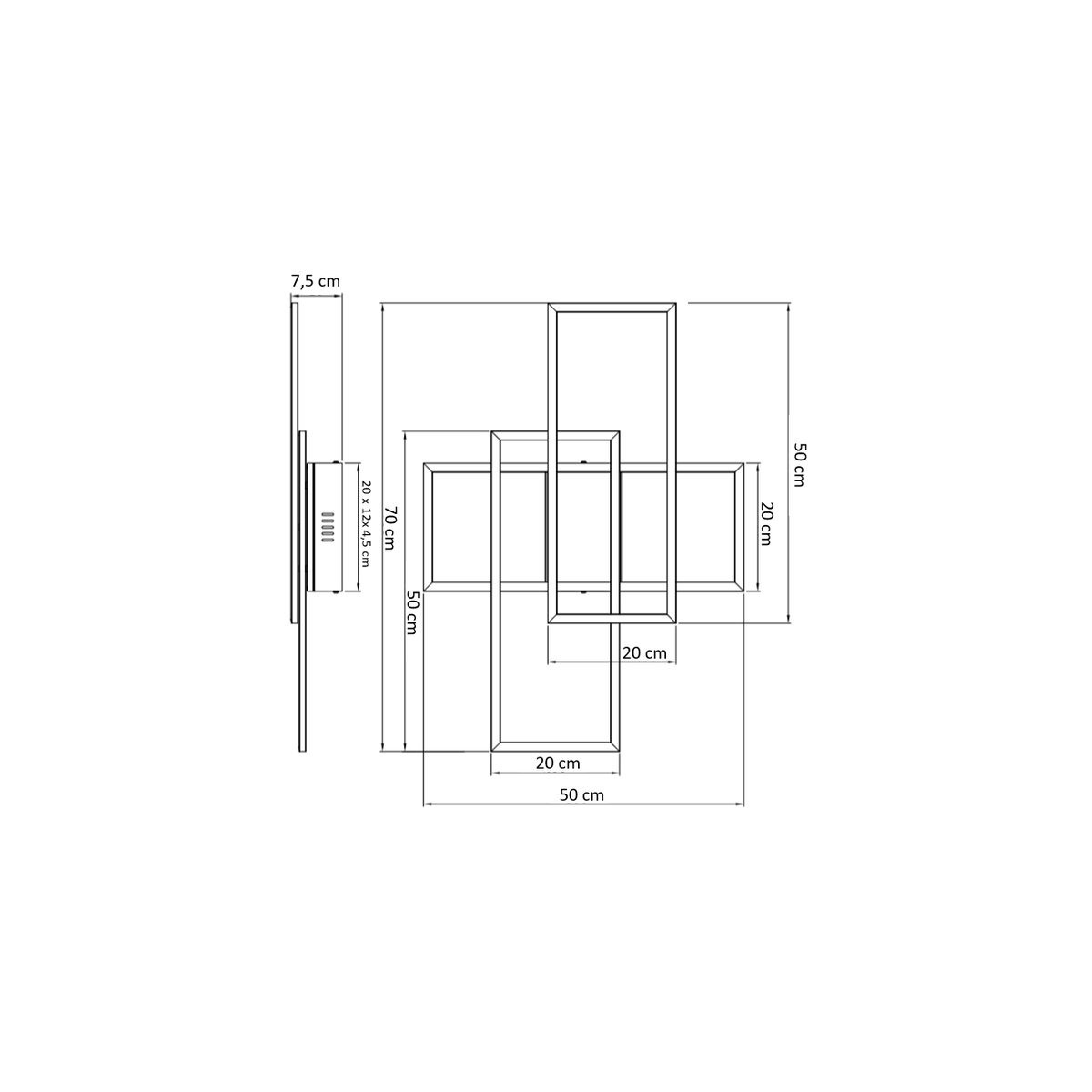 Plafonnier moderne et minimaliste - ELI noir, KOSILUM