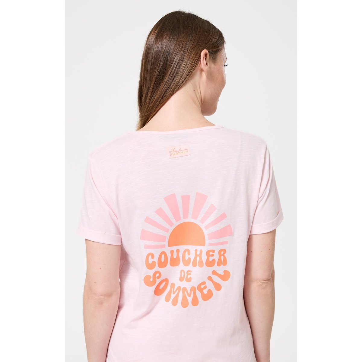 Pyjashort en coton imprimé Coucher de sommeil abricot, ARTHUR