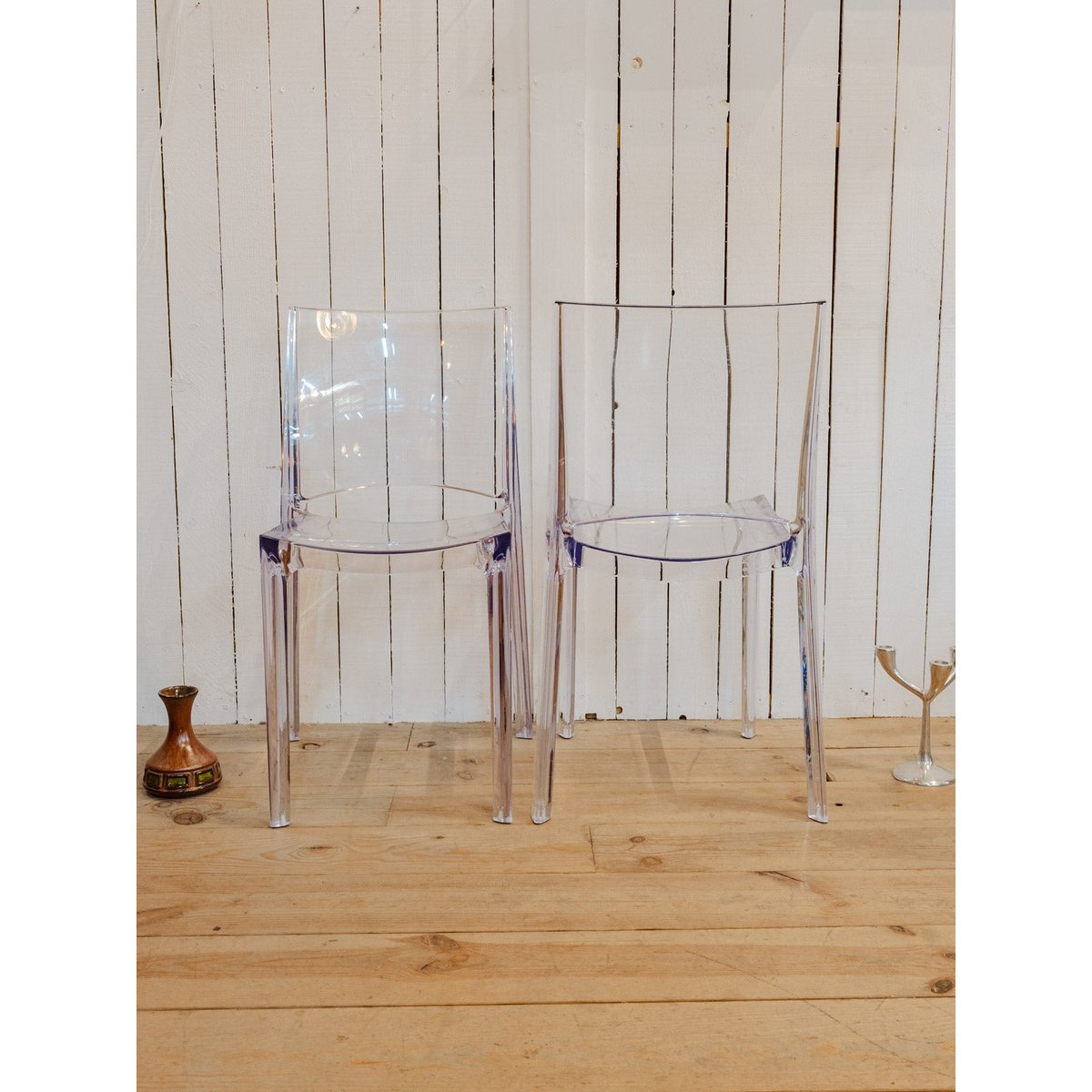 Paire de chaises transparentes Alma N°2148 - Bon état transparent, DEBONGOUT
