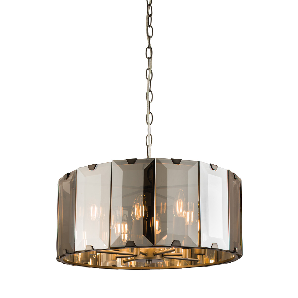 Clifton 8-Light Bevelled Glass Pendant Light grey, ÉDITÉ