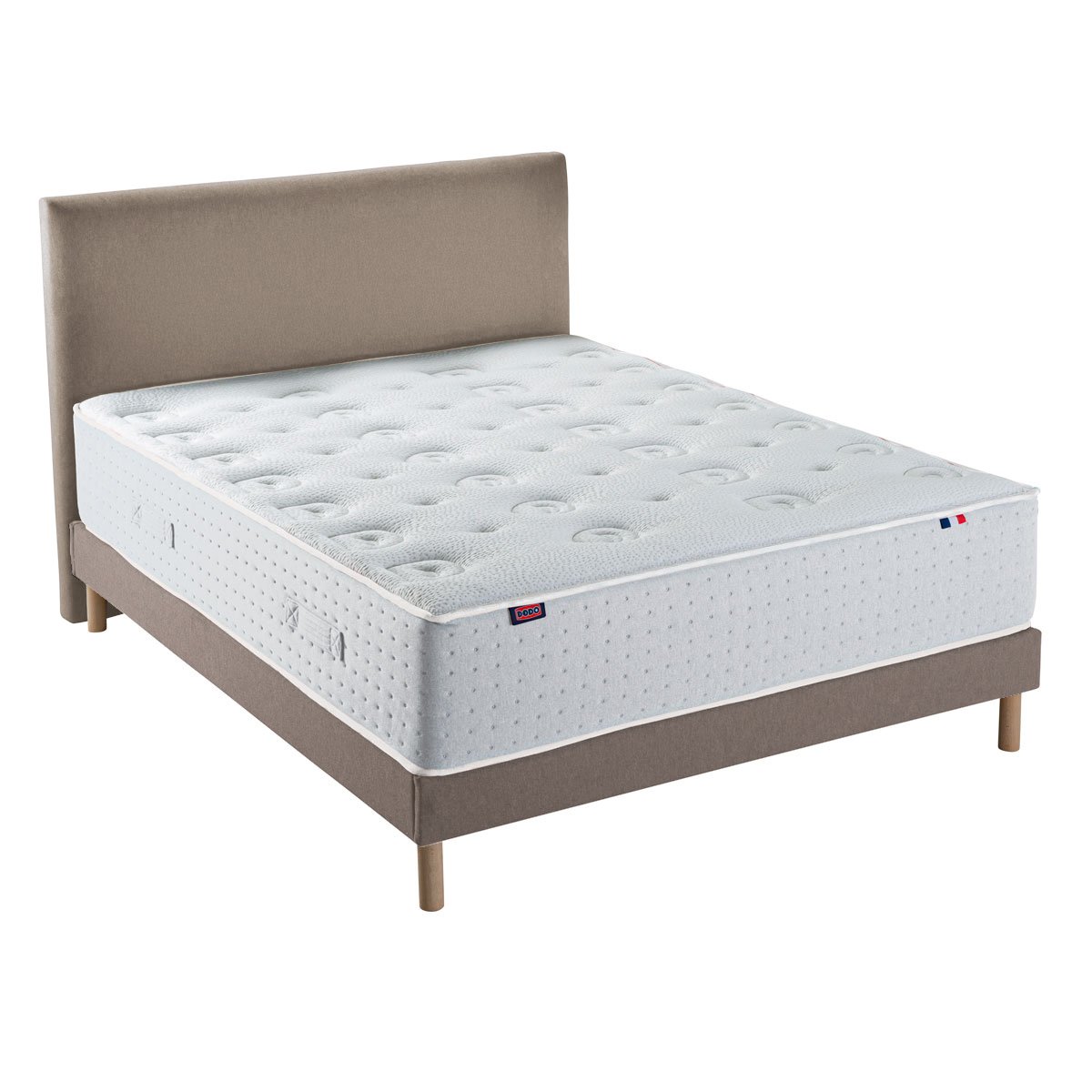 Ensemble - Matelas ferme + sommier + Tête de lit Blanc/Beige LE VERITABLE blanc, beige, DODO
