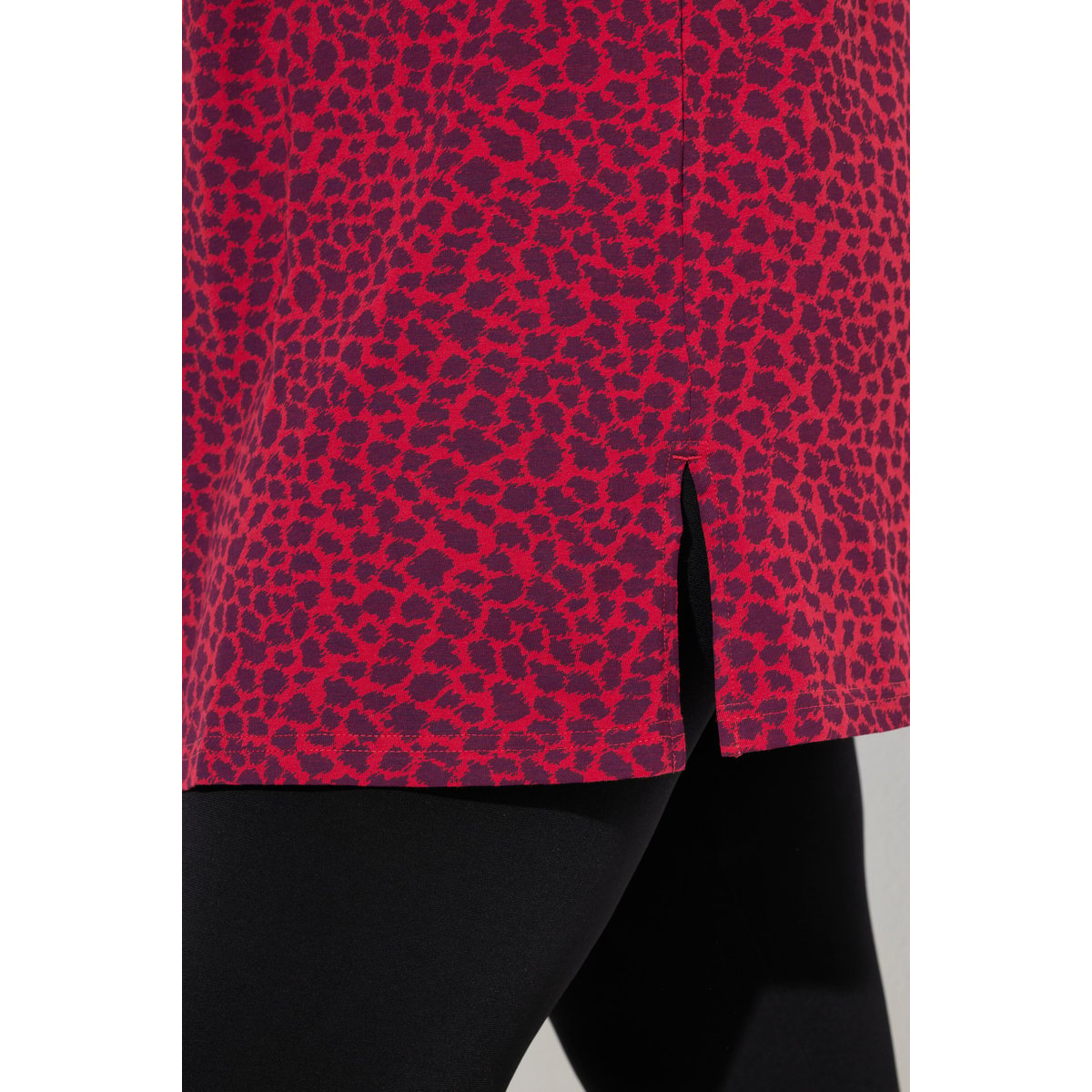 T-shirt long à manches longues rouge rubis, ULLA POPKEN