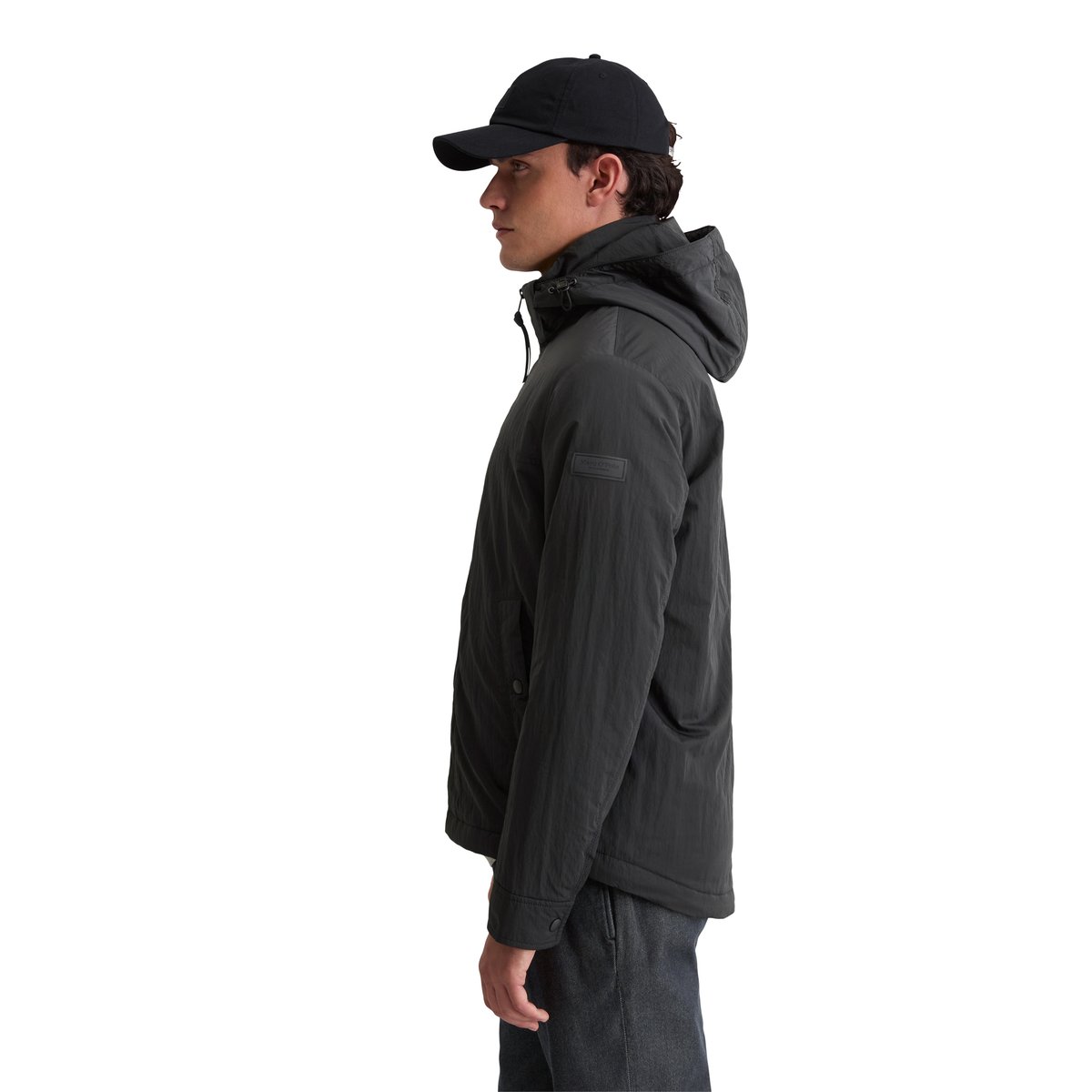 Veste légèrement ouatinée regular avec capuche amovible noir, MARC O'POLO