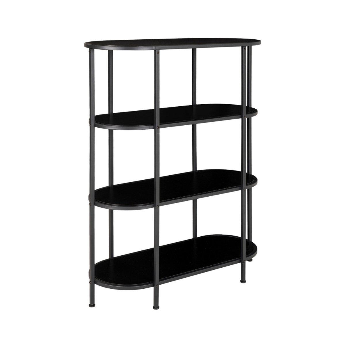 Étagère ovale en bois et métal 85x111cm- VITA noir, HOUSE NORDIC