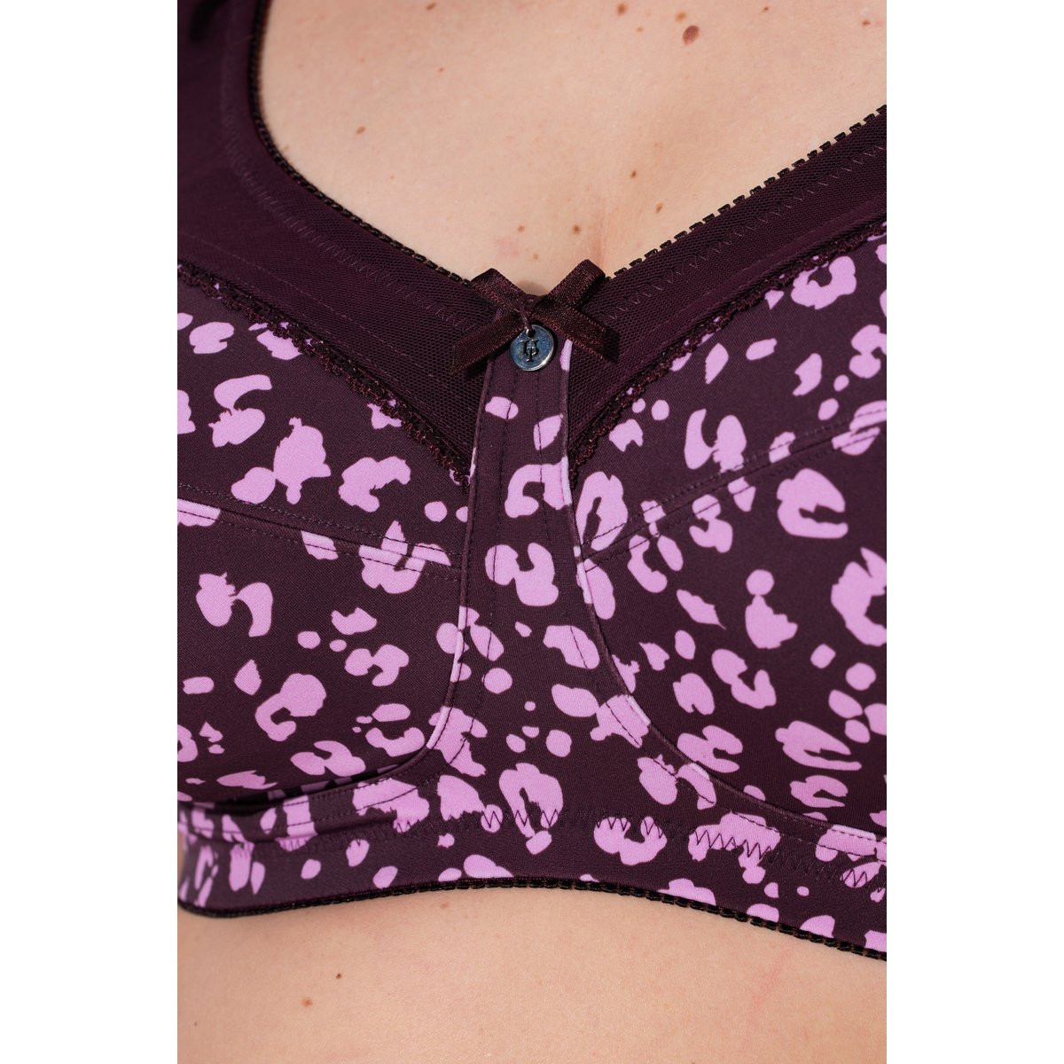 Soutien-gorge de maintien, motif léopard prune foncé, ULLA POPKEN