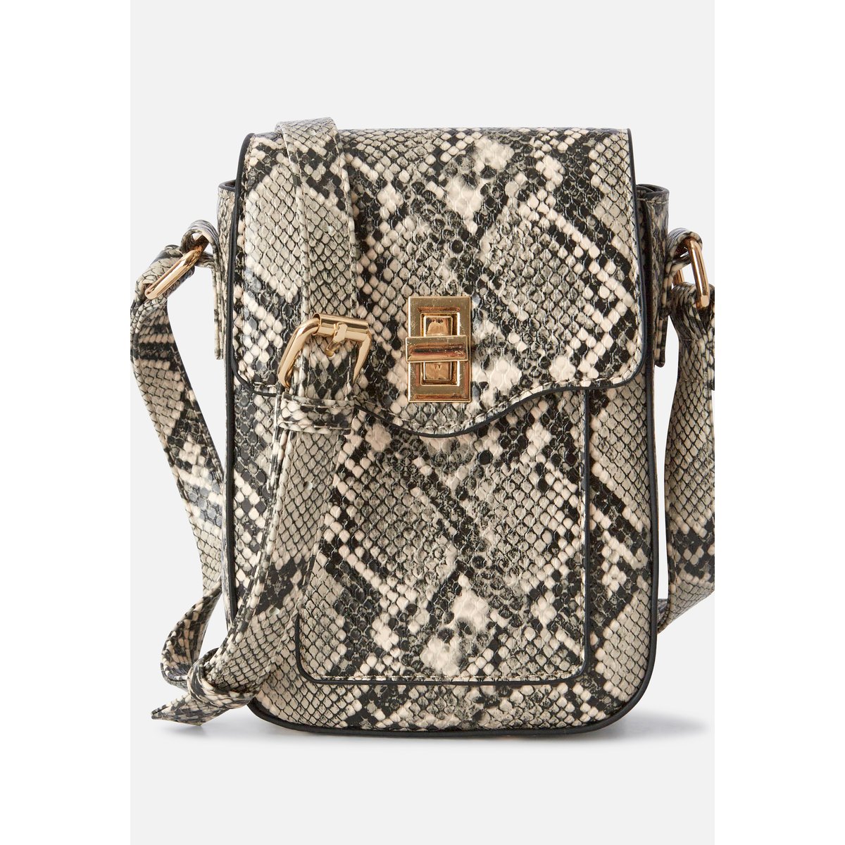 Sac pochette bandoulière marron beige animalier, DAMART