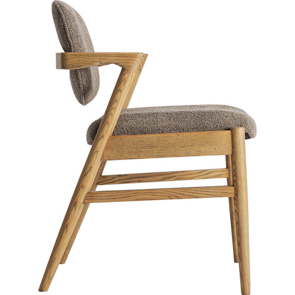 Chaise en frêne collection S.NAMUR bois brun et taupe, RECOLLECTION
