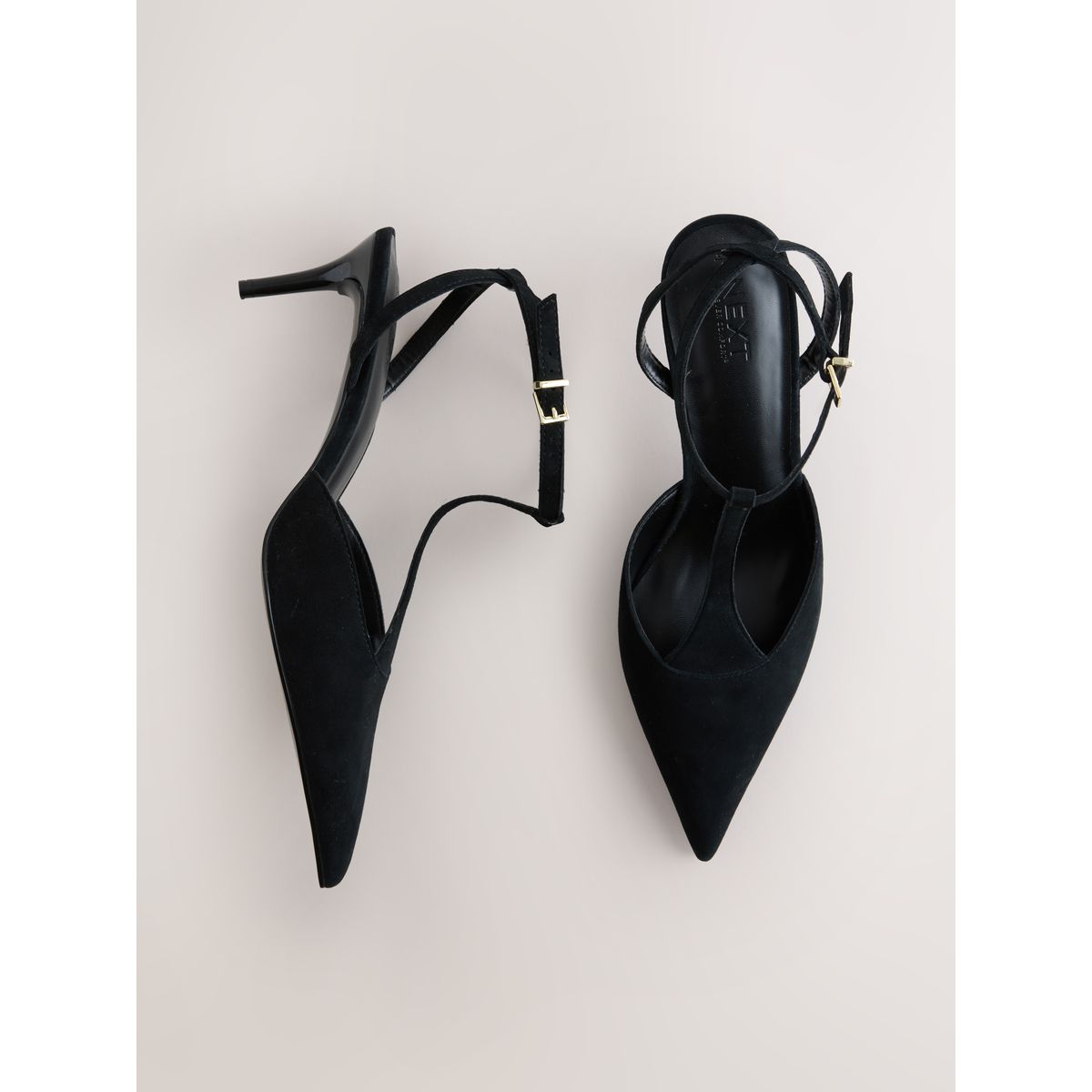 Escarpins style salomé à bout pointu noir, NEXT