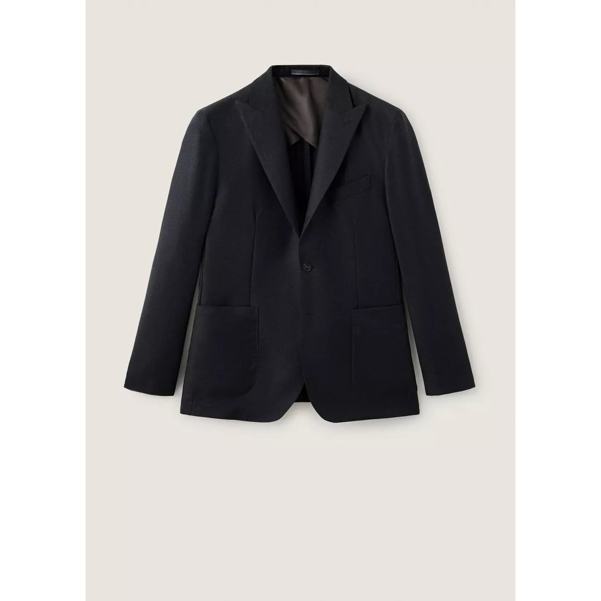 Blazer de costume en flanelle ajusté gris anthracite, MANGO MAN