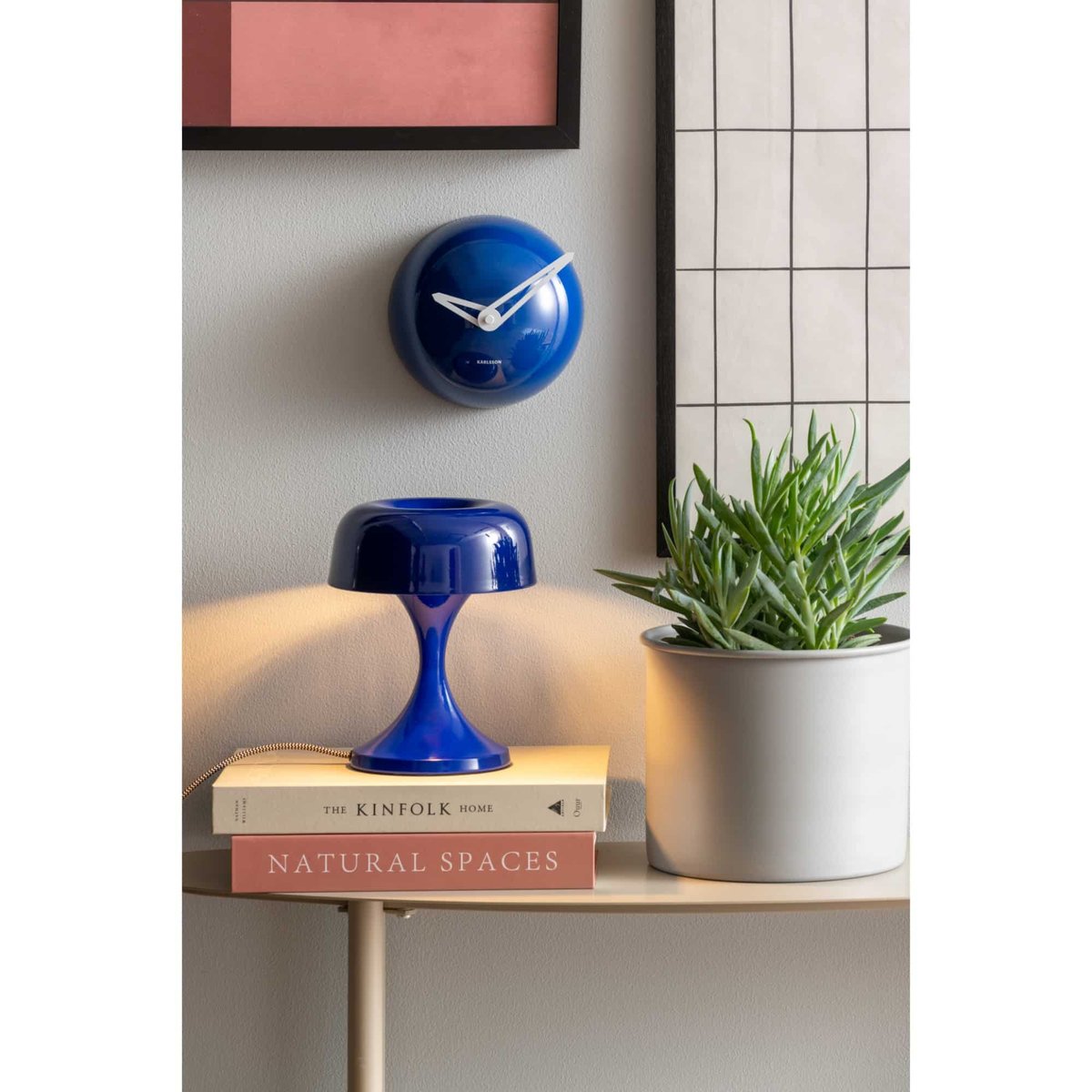 Horloge Murale Métal COOL RETRO CAP bleu cobalt, KARLSSON