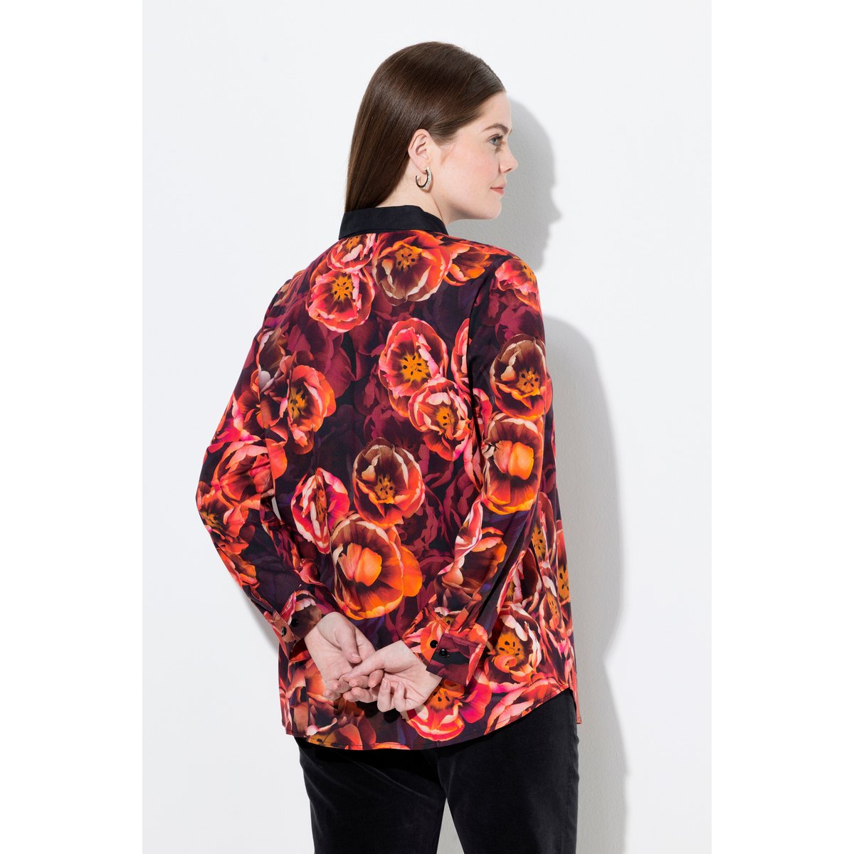 Chemisier motif roses mandarine, ULLA POPKEN