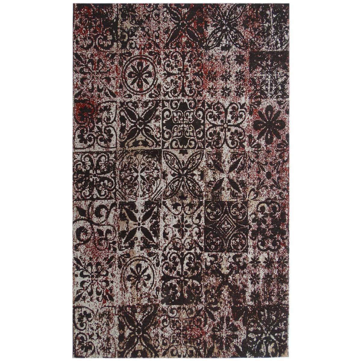 Tapis kilim fait main motif géométrique LINIT marron, UN AMOUR DE TAPIS