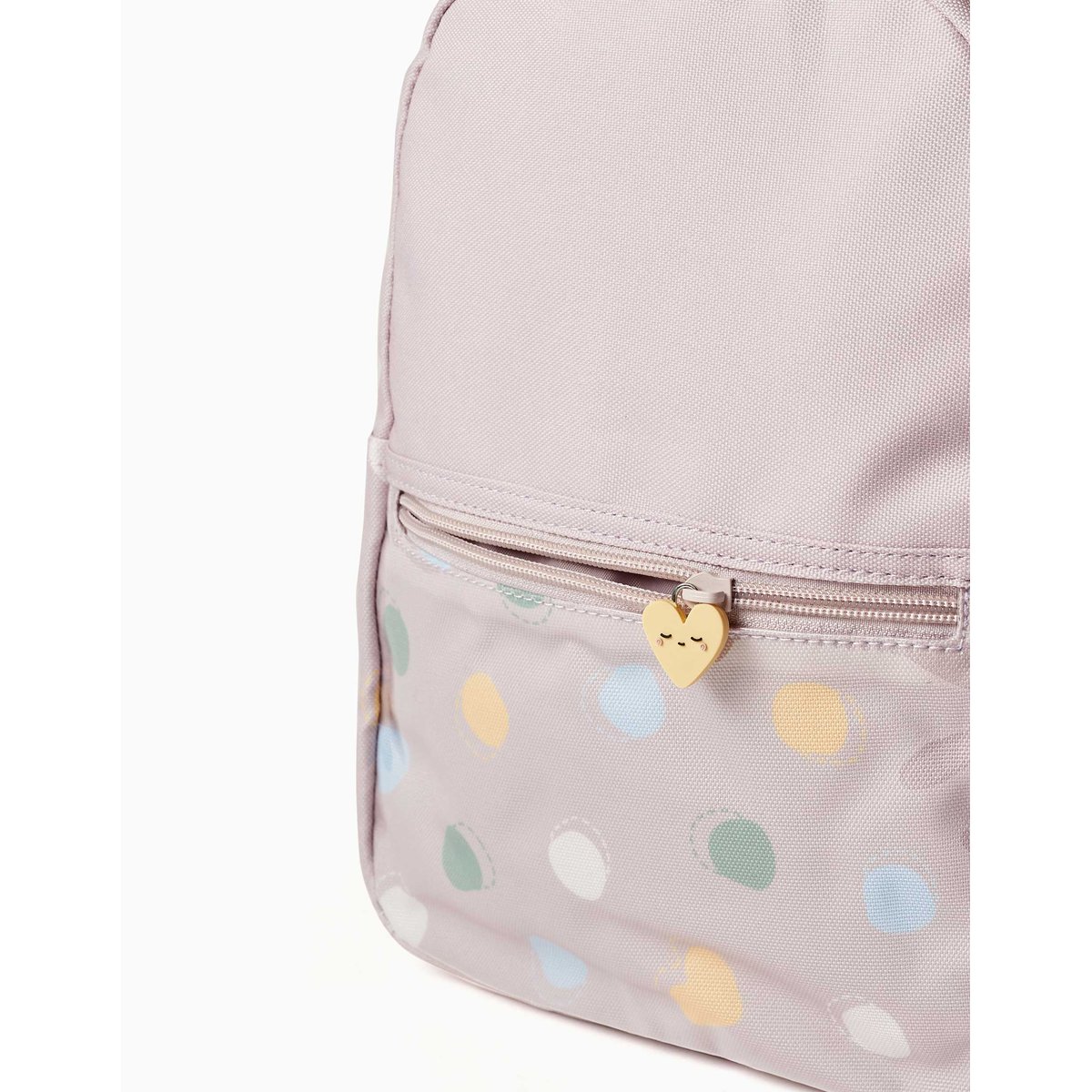 Sac à dos avec imprimé cœurs et pois mauve clair, ZIPPY