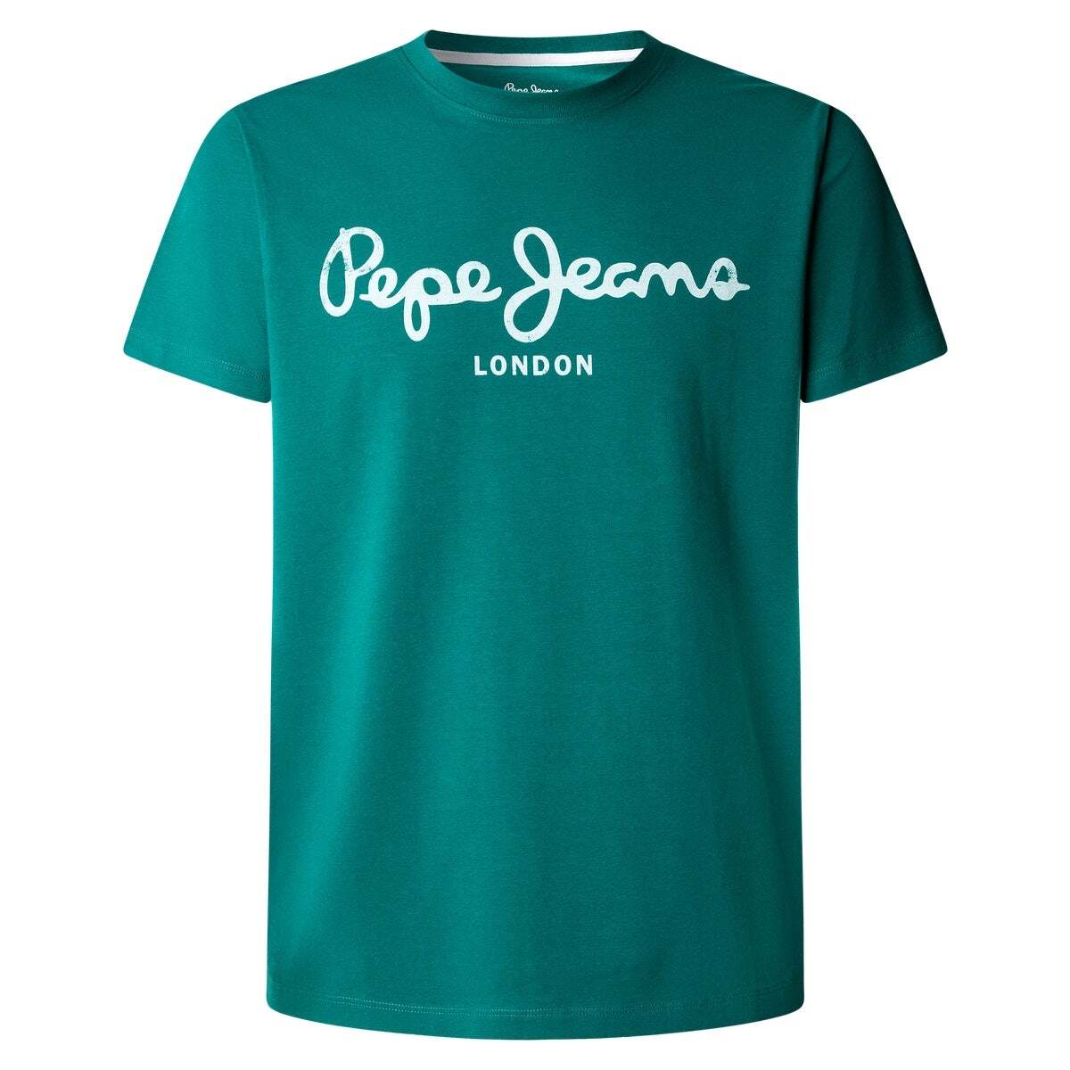 T-Shirt Coupe Slim Avec Logo vert sherwood, PEPE JEANS