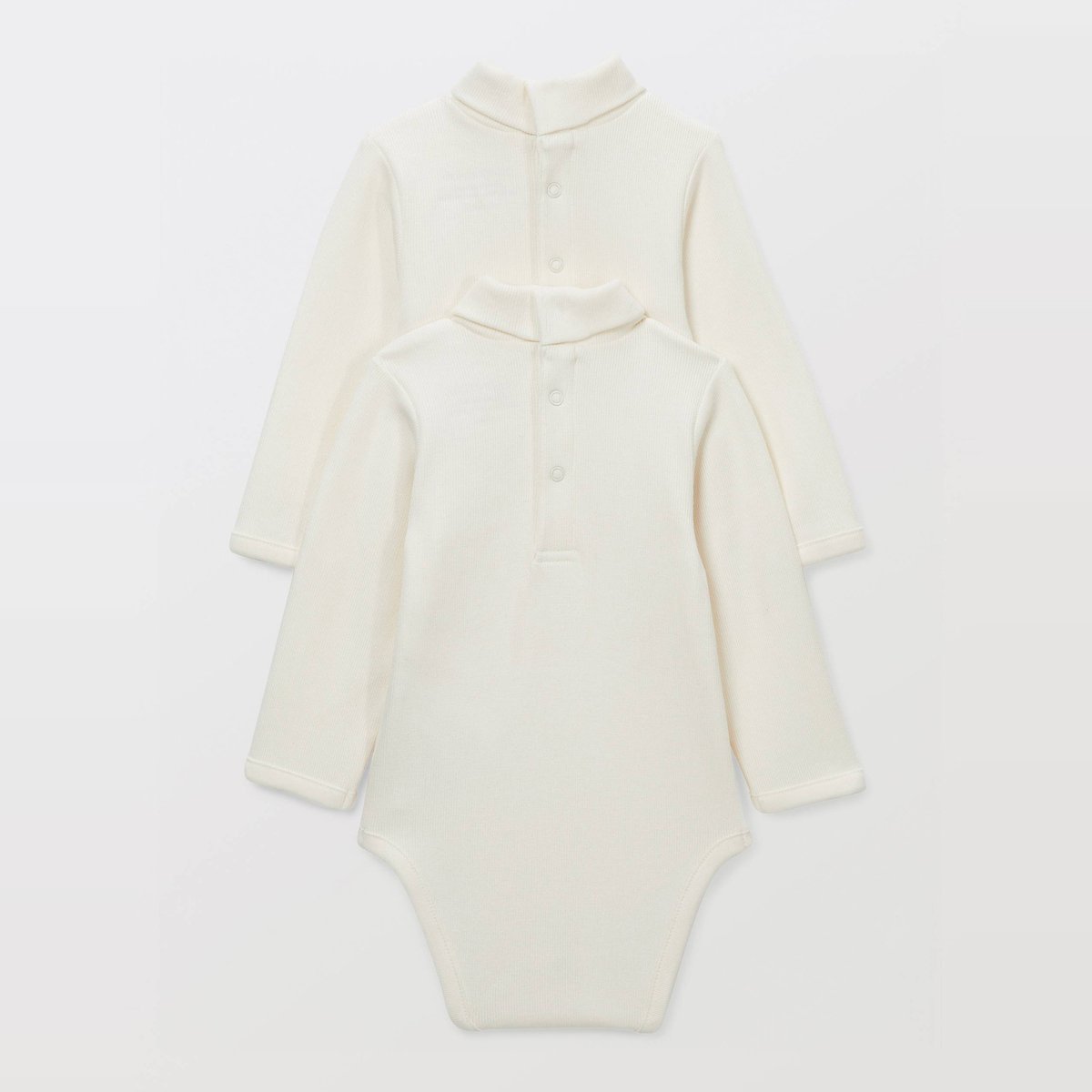 Lot de 2 bodies en coton uni ecru, BOUT'CHOU