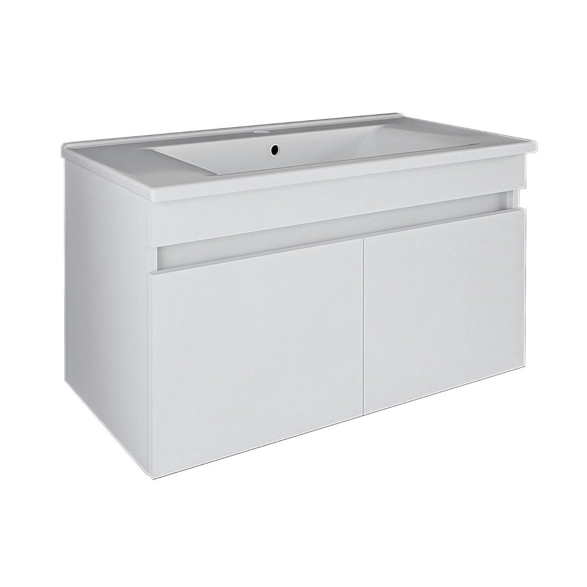 Meuble vasque 85 cm 2 portes LAAN blanc, PIER IMPORT